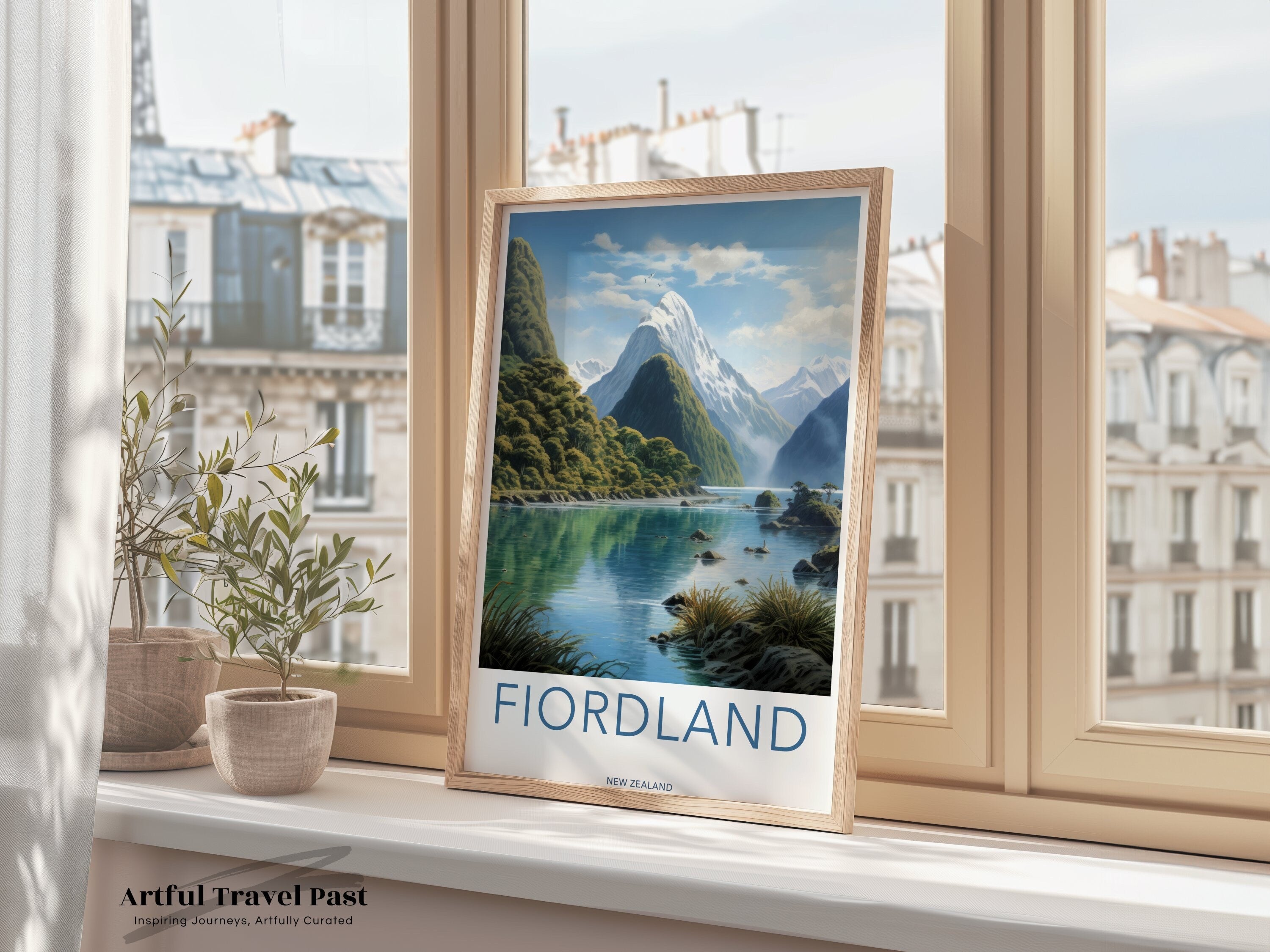 Fiordland Wall Art Print, New Zealand Landscape Poster, Scenic Nature Artwork, Mountain and Lake Home Decor, Travel Photography