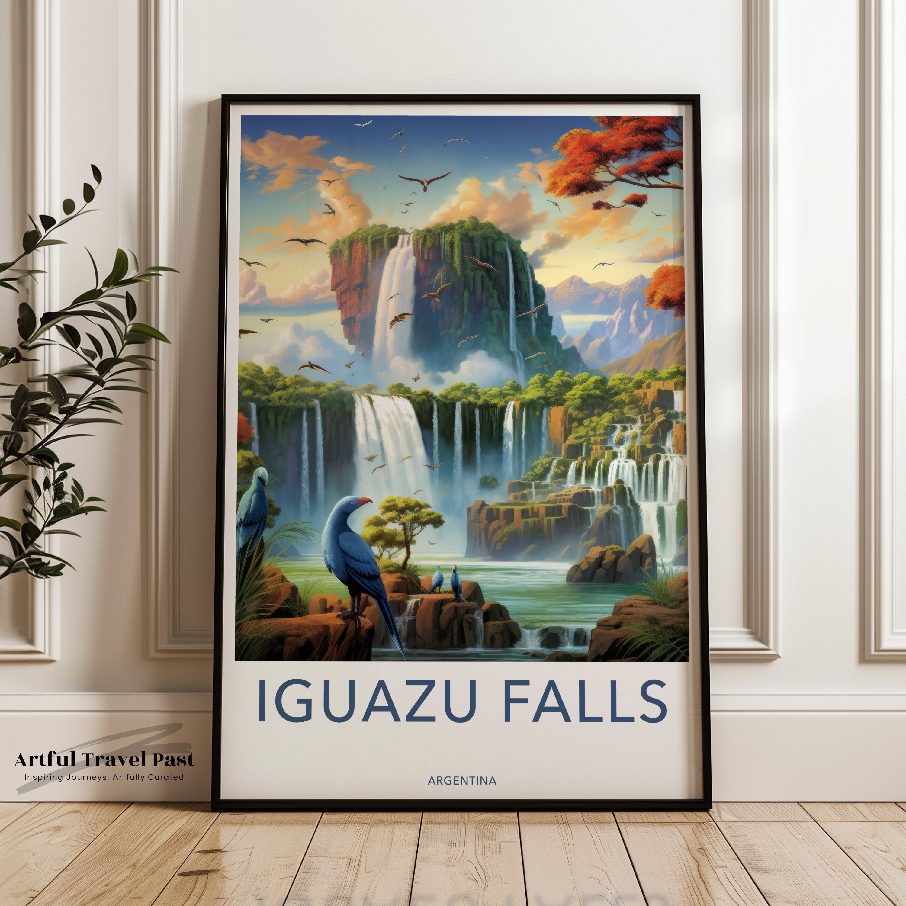 Iguazu Falls Wall Art, Argentina Poster, Waterfall Scenic Print, Nature Landscape Decor, Travel Destination Artwork Print