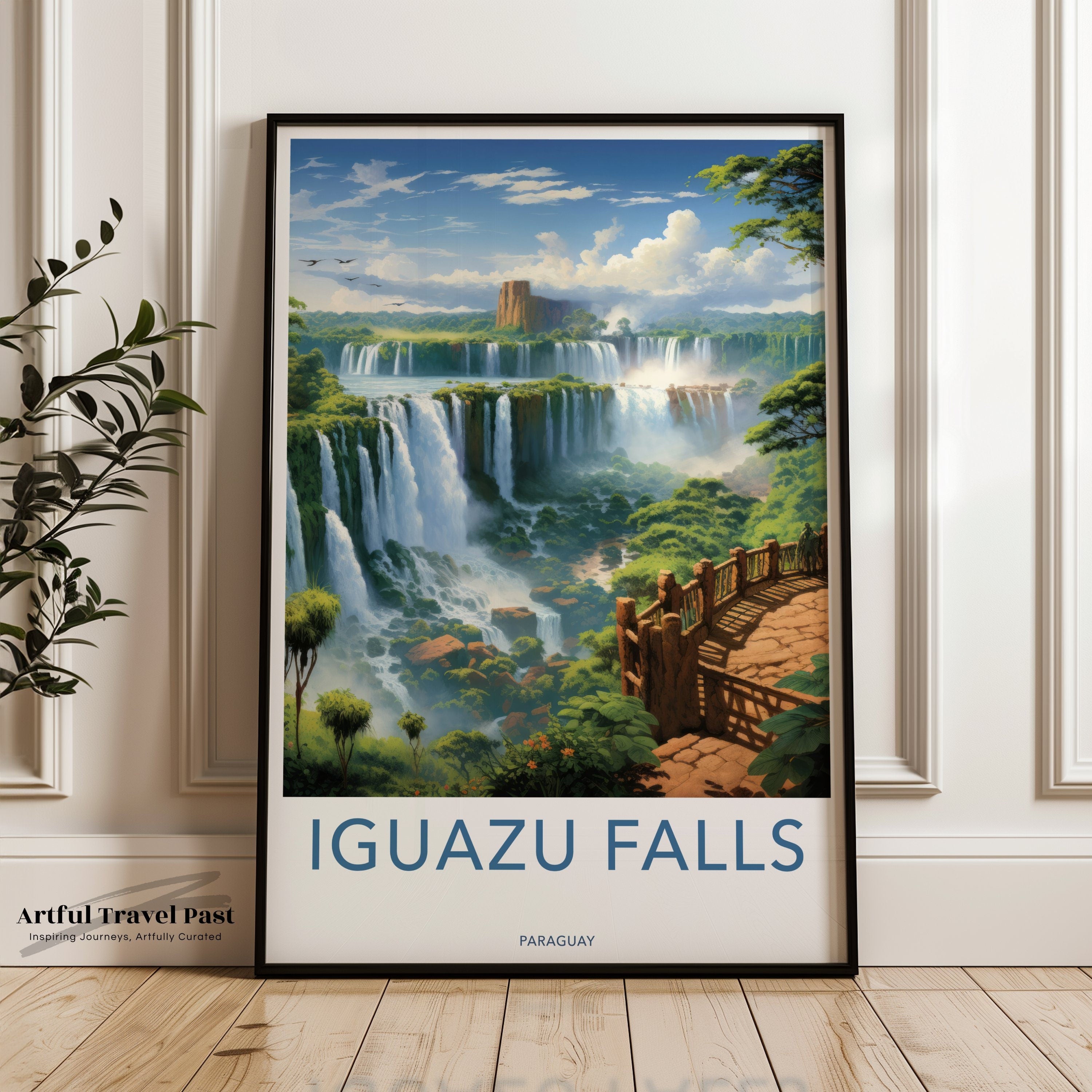 Iguazu Falls Wall Art Print, Nature Landscape Poster, Scenic Waterfall Artwork, Travel Home Decor, Paraguay Artistic Print