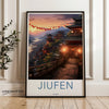 Jiufen Taiwan Sunset View Wall Art, Oriental Landscape Print, Traditional Architecture, Lanterns Evening Decor, Travel Photography