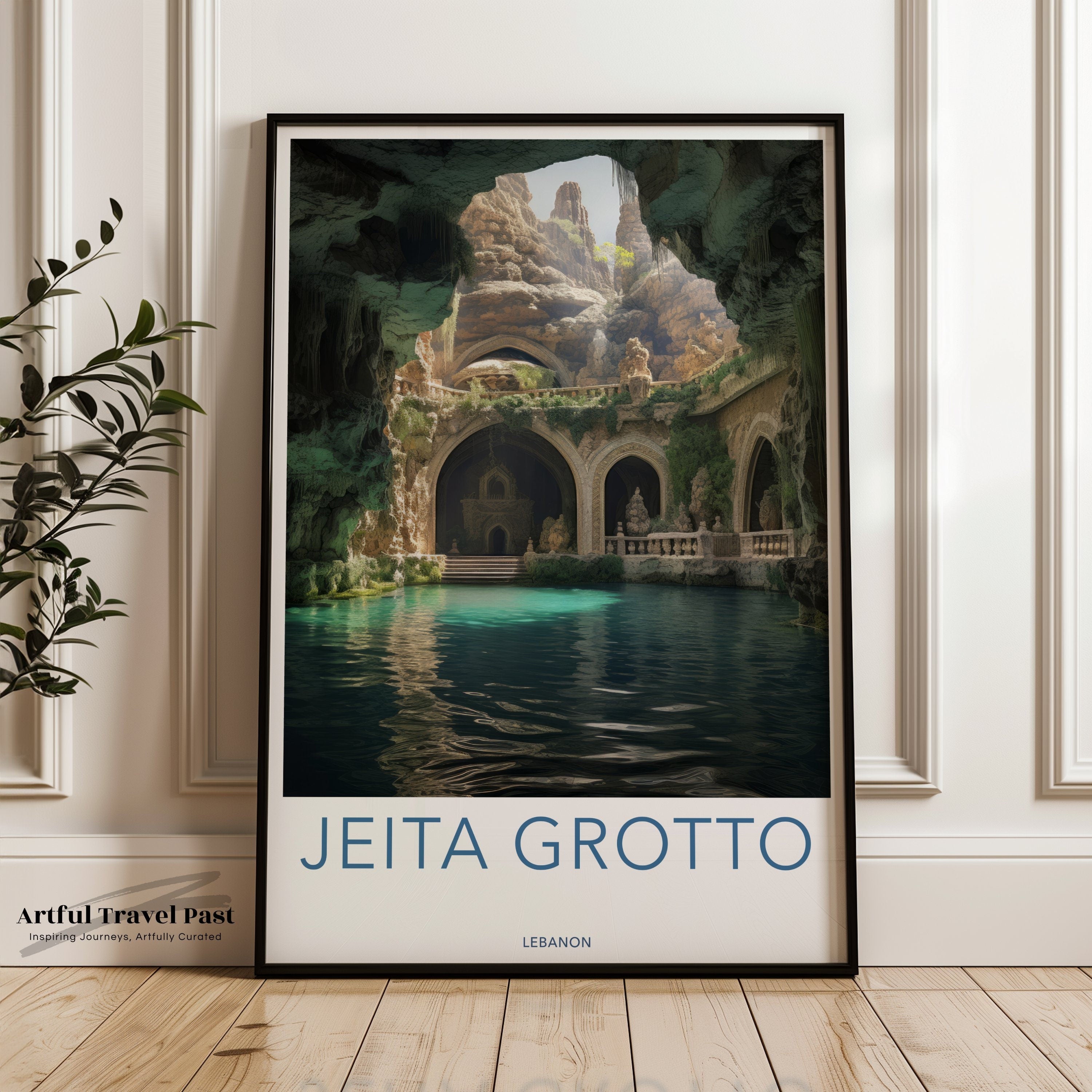 Breathtaking Jeita Grotto Wall Art Print, Scenic Landscape Poster, Lebanon Decor, Nature Photography, Architectural Wonders