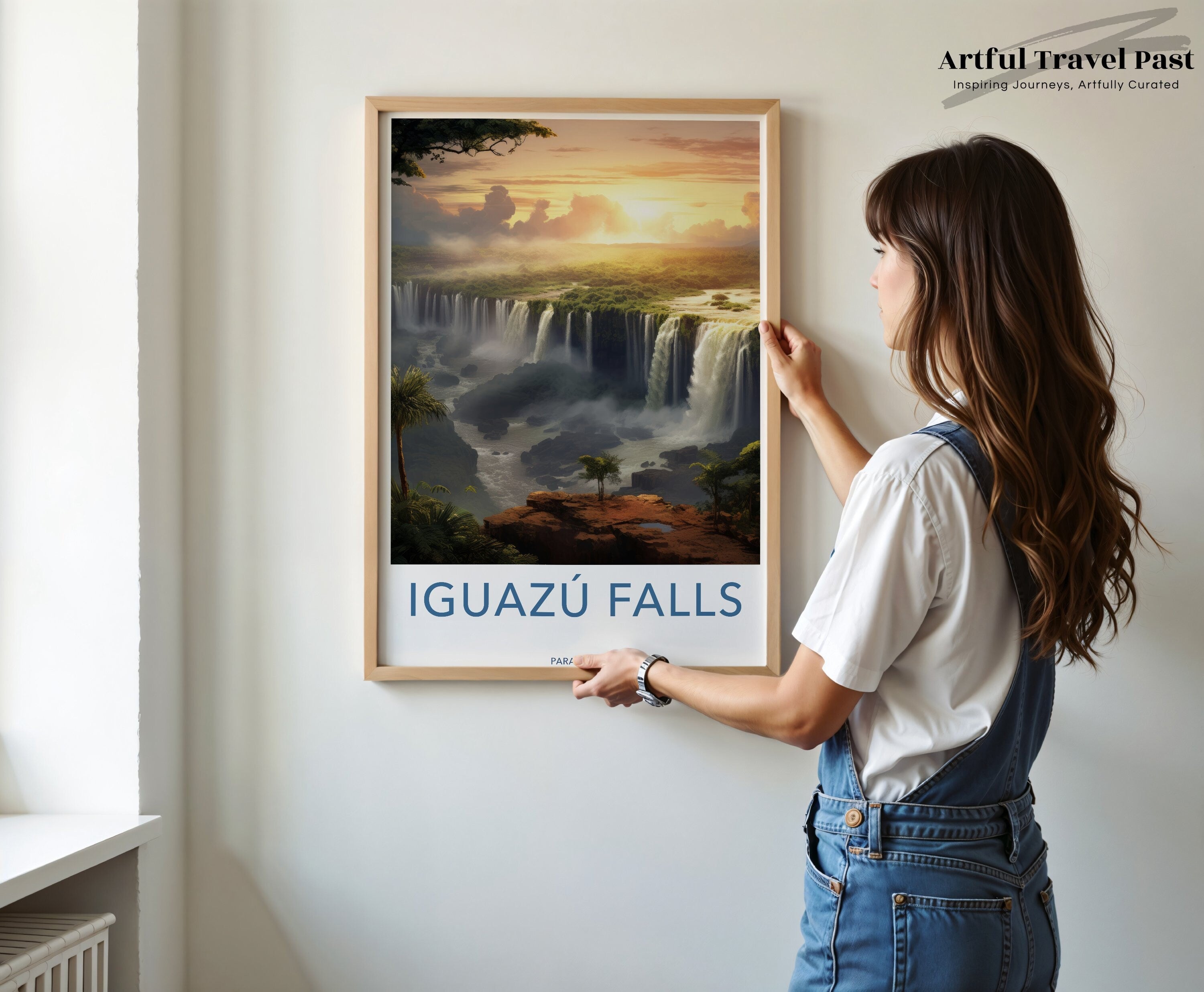 Iguazú Falls Poster, Paraguay Wall Art, Natural Wonder Print, Scenic Waterfall Decor, Travel Destination Art Print, Landscape Artwork