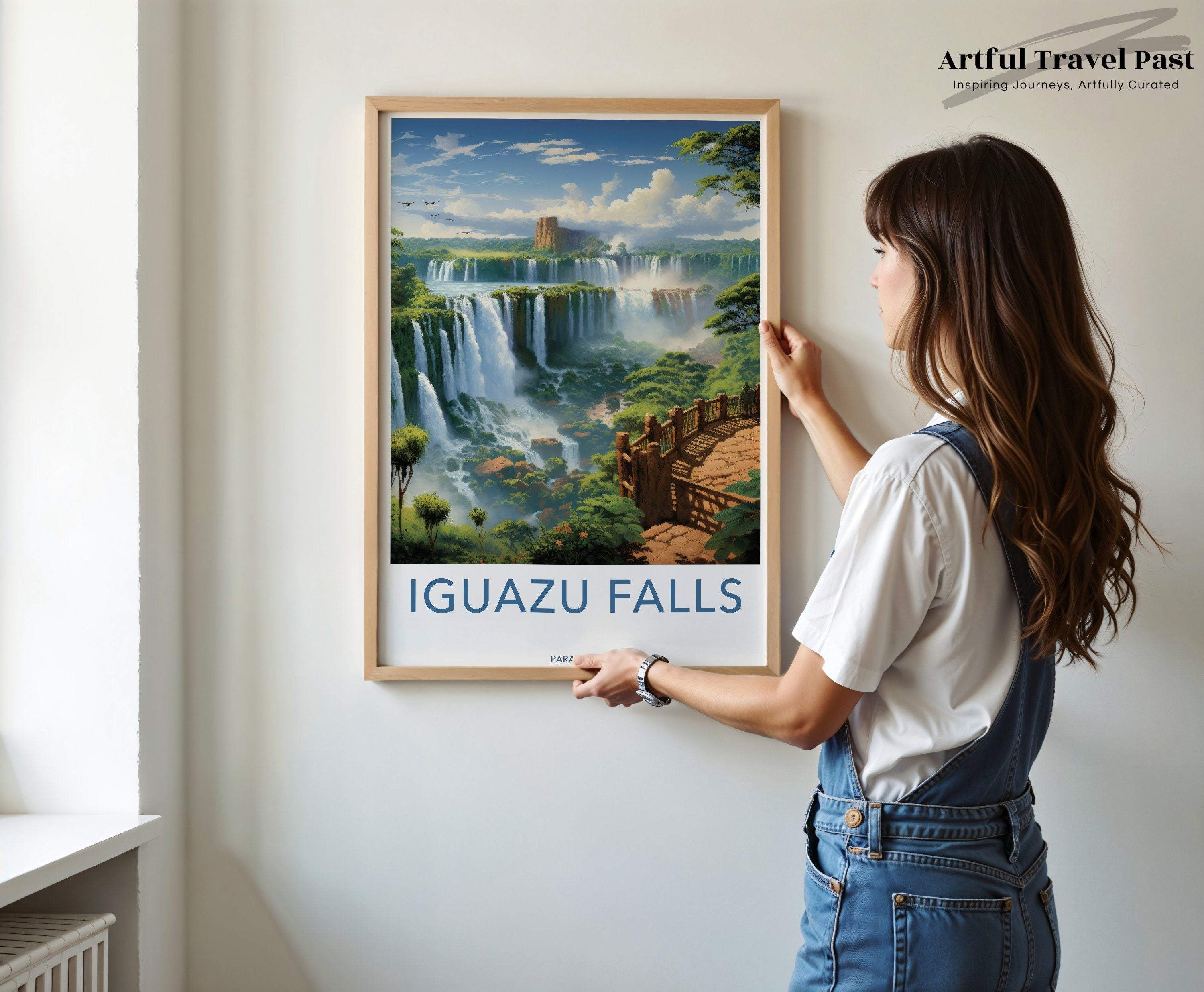 Iguazu Falls Wall Art Print, Nature Landscape Poster, Scenic Waterfall Artwork, Travel Home Decor, Paraguay Artistic Print