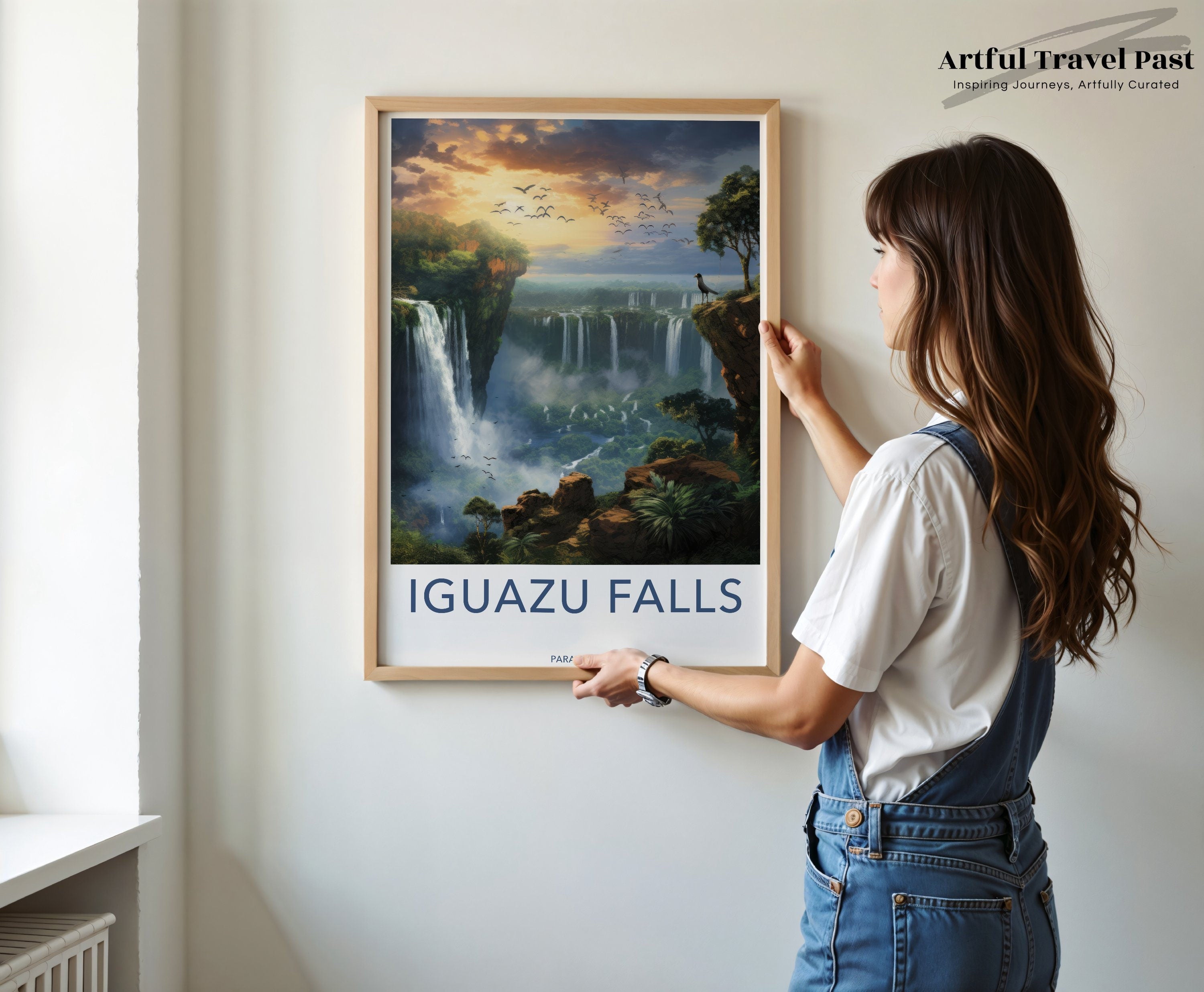 Iguazu Falls Wall Art, Stunning Nature Landscape Print, Tropical Waterfall Poster, Scenic Home Decor, South America Travel Artwork