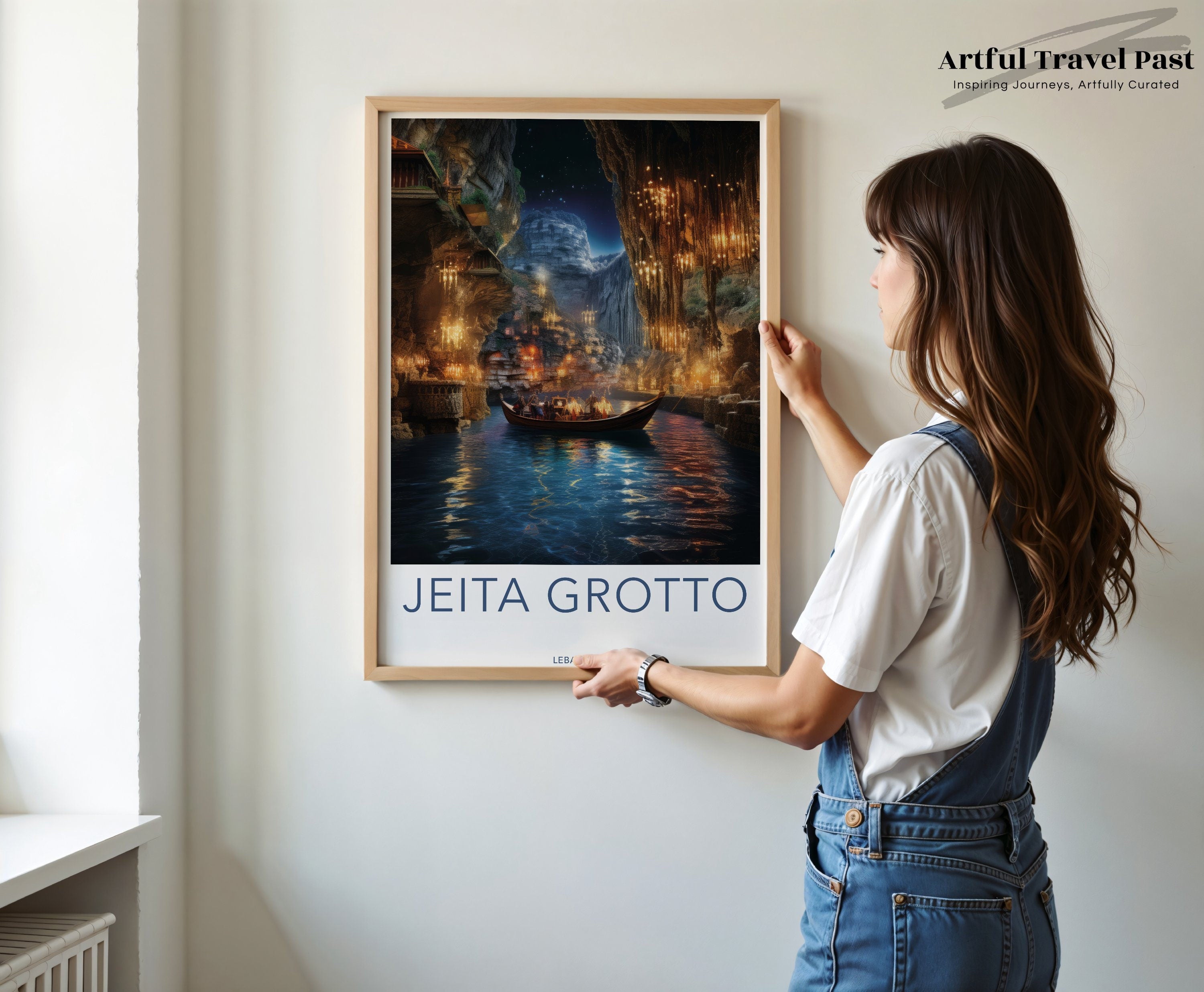 Jeita Grotto Wall Art, Unique Travel Destination Poster, Lebanon Cave Print, Nature Scenic Artwork, Historic Cultural Landmark