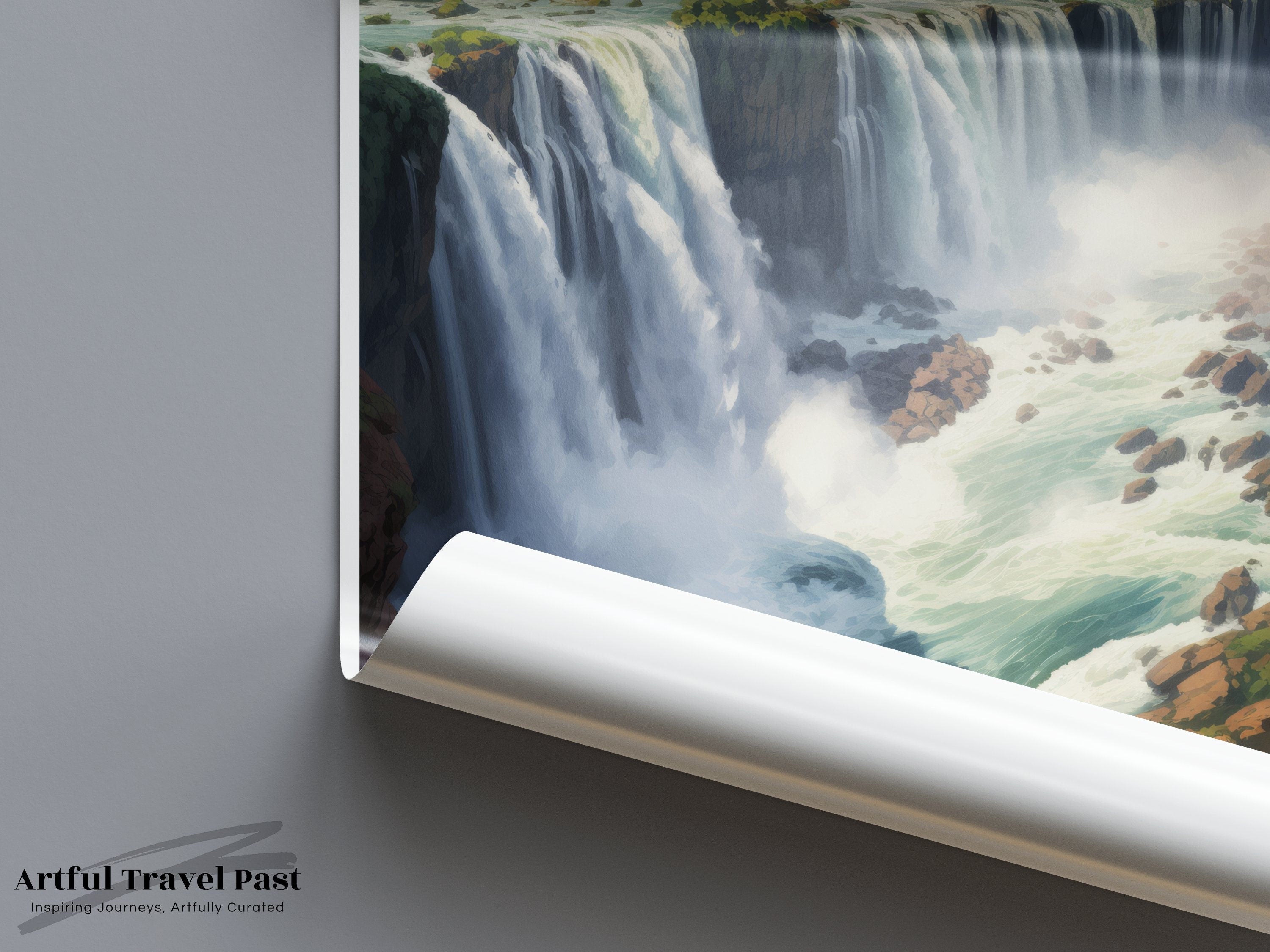 Iguazu Falls Wall Art Print, Argentina Nature Landscape Poster, Scenic Waterfall Photography, Travel Decor for Home or Office