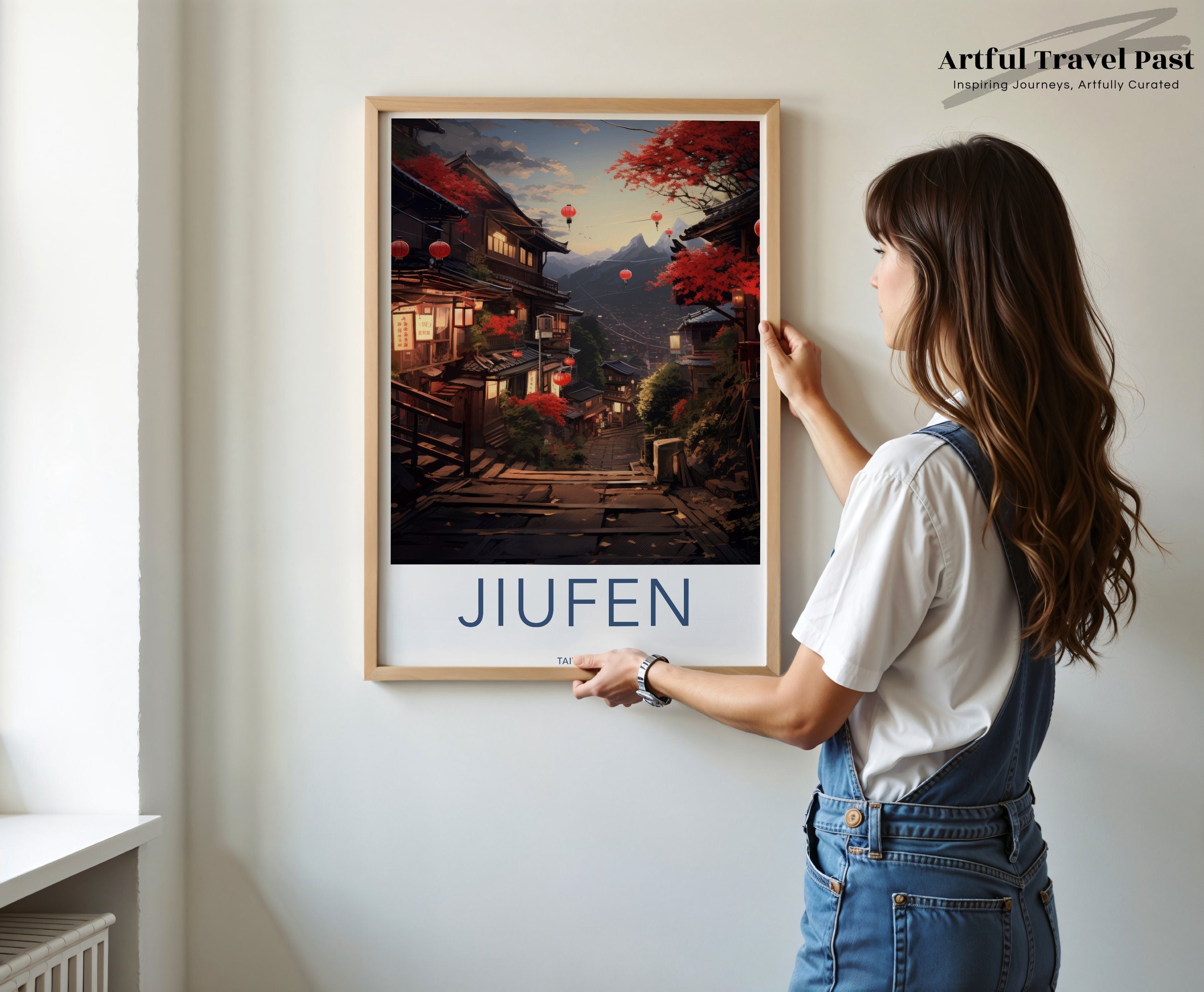 Jiufen Taiwan Wall Art, Romantic Scenic View Poster, Historical Cultural Decor, Asian Landscape Print, Travel Photography Art