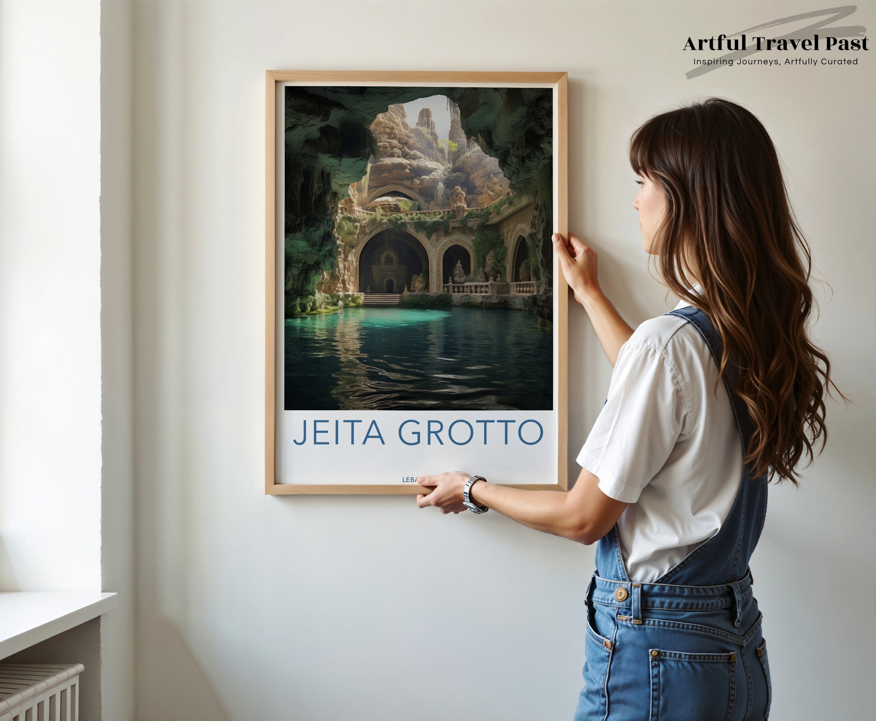 Breathtaking Jeita Grotto Wall Art Print, Scenic Landscape Poster, Lebanon Decor, Nature Photography, Architectural Wonders