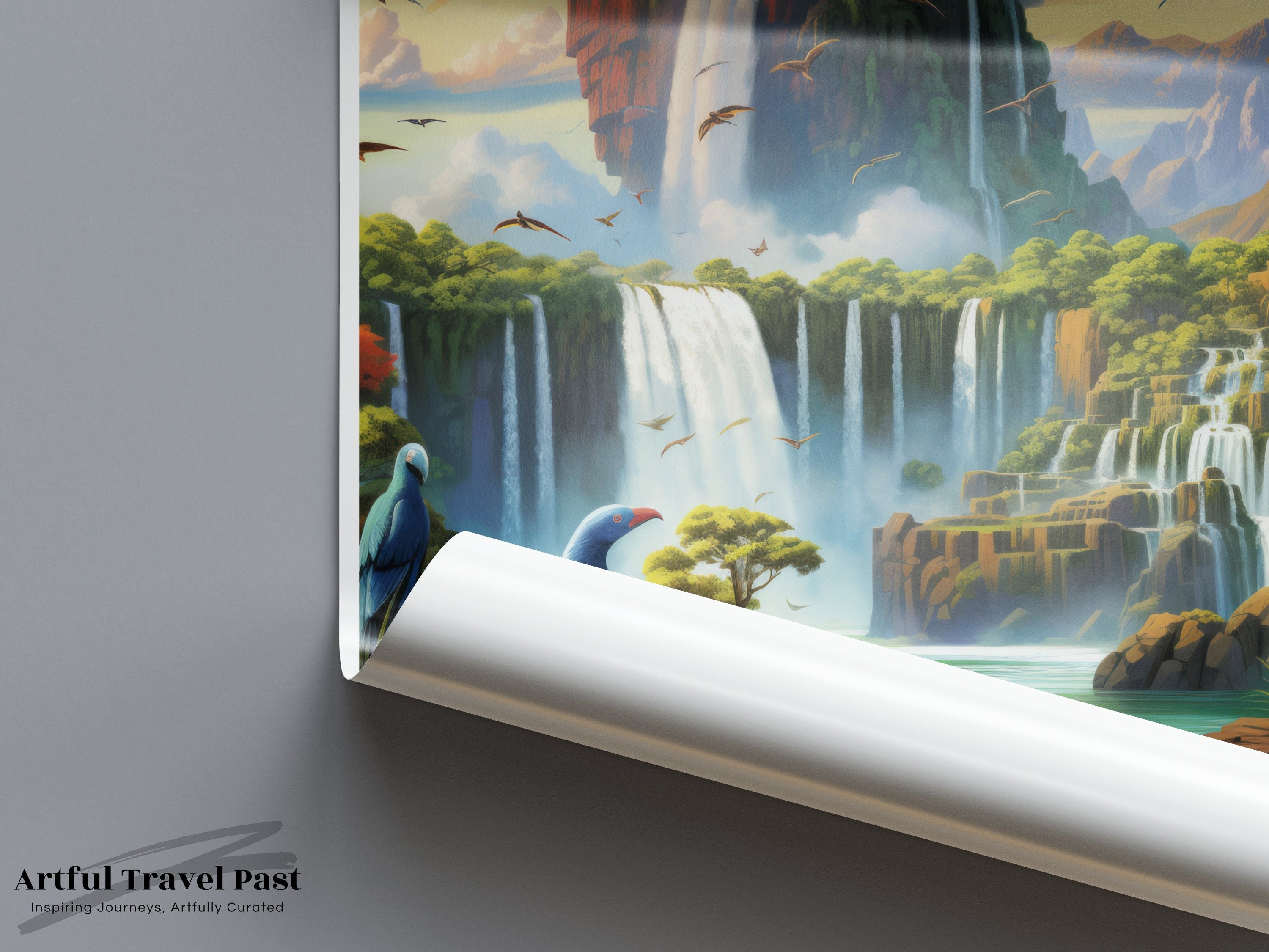 Iguazu Falls Wall Art, Argentina Poster, Waterfall Scenic Print, Nature Landscape Decor, Travel Destination Artwork Print