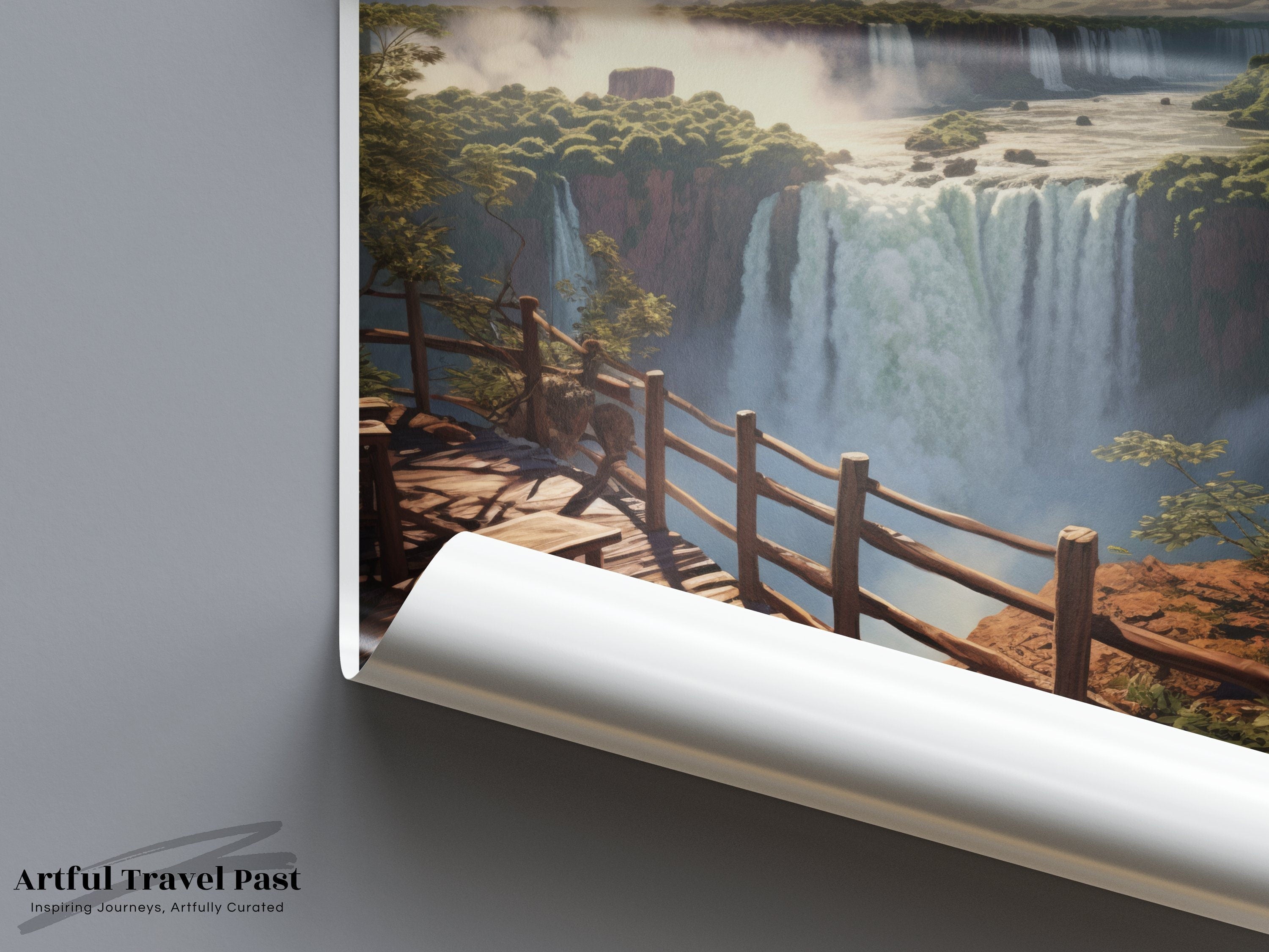 Iguazu Falls Wall Art, Scenic Landscape Print, Nature Lover's Decor, Waterfall Poster, Argentina Travel Souvenir, Wall Decor Gift