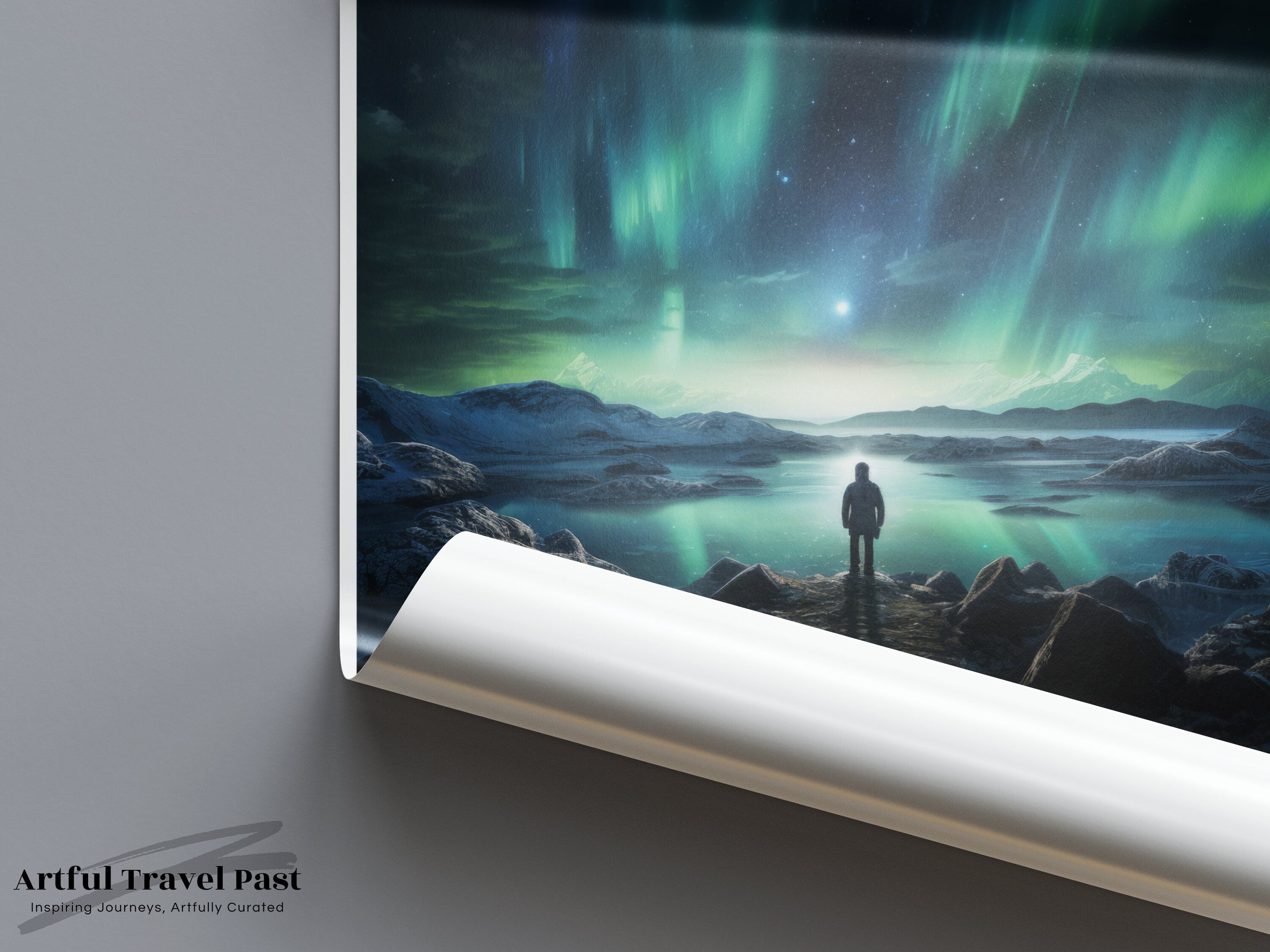 Hafnarfjörður Northern Lights Wall Art, Stunning Icelandic Landscape Print, Aurora Borealis Photography, Scenic Night Sky Poster