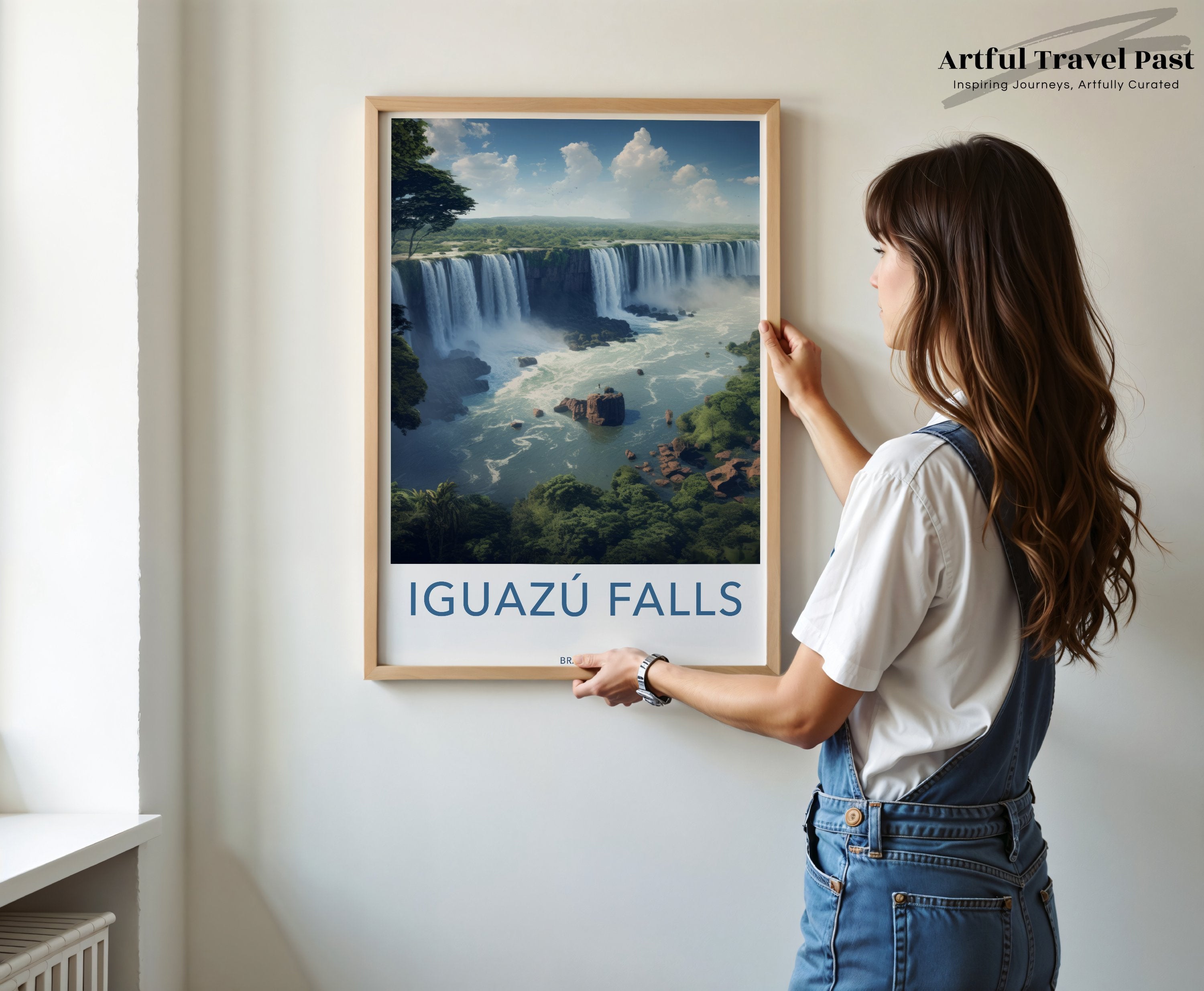 Iguazu Falls Wall Art, Natural Wonder Poster, Brazil Waterfalls Print, Scenic Landscape Decor, Travel Destination Artwork