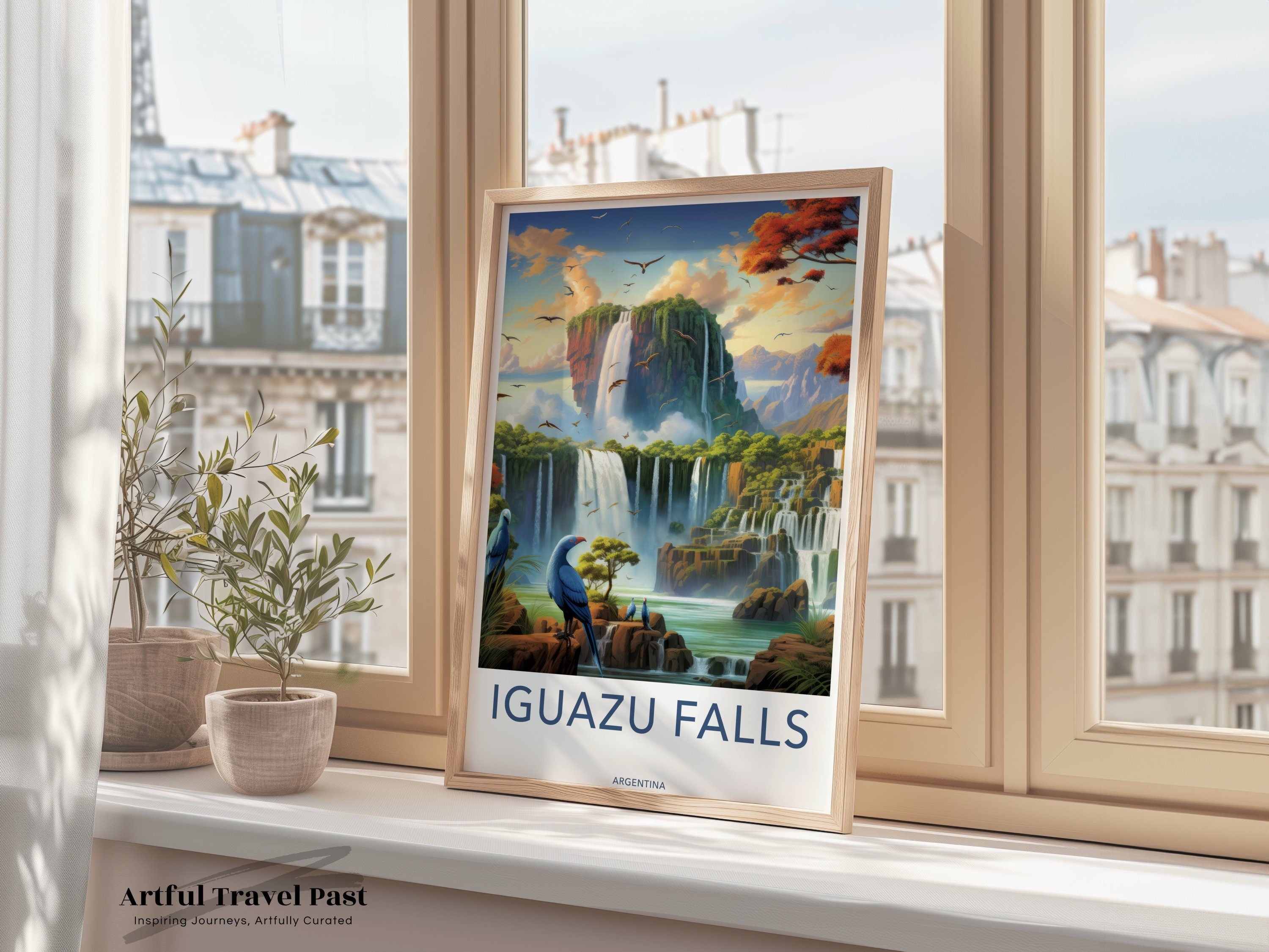 Iguazu Falls Wall Art, Argentina Poster, Waterfall Scenic Print, Nature Landscape Decor, Travel Destination Artwork Print