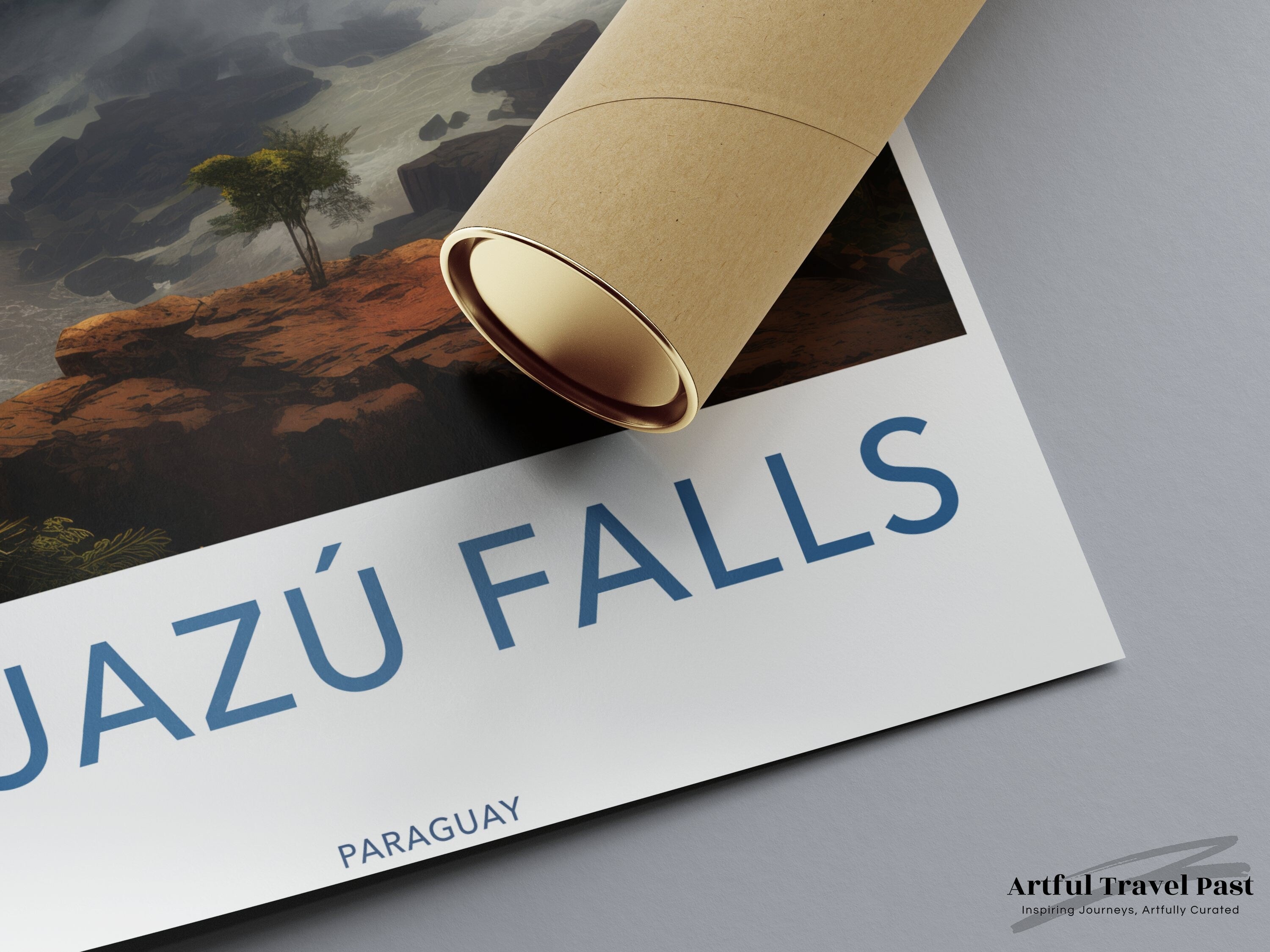 Iguazú Falls Poster, Paraguay Wall Art, Natural Wonder Print, Scenic Waterfall Decor, Travel Destination Art Print, Landscape Artwork