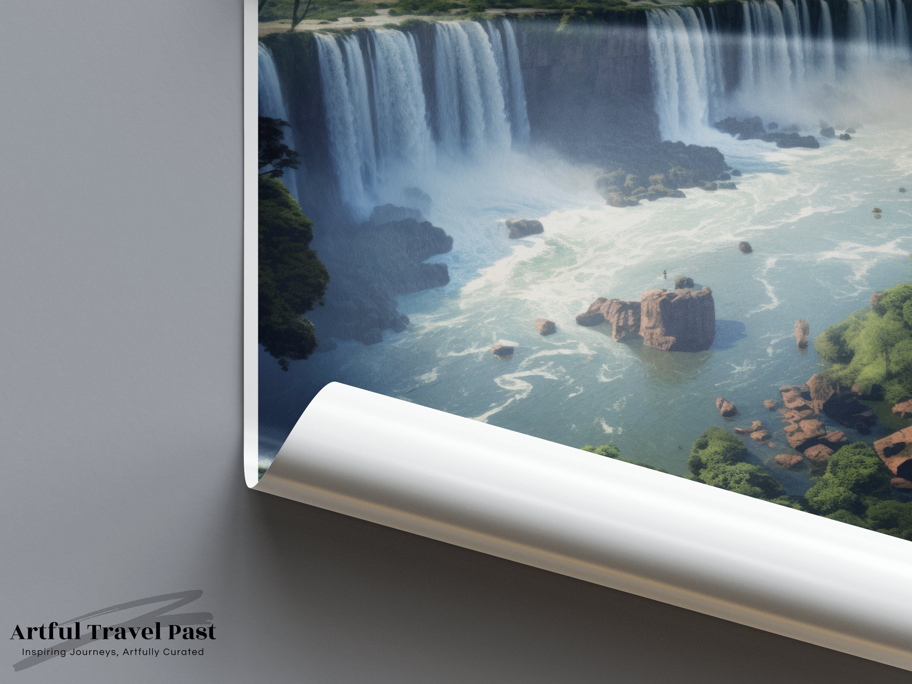 Iguazu Falls Wall Art, Natural Wonder Poster, Brazil Waterfalls Print, Scenic Landscape Decor, Travel Destination Artwork