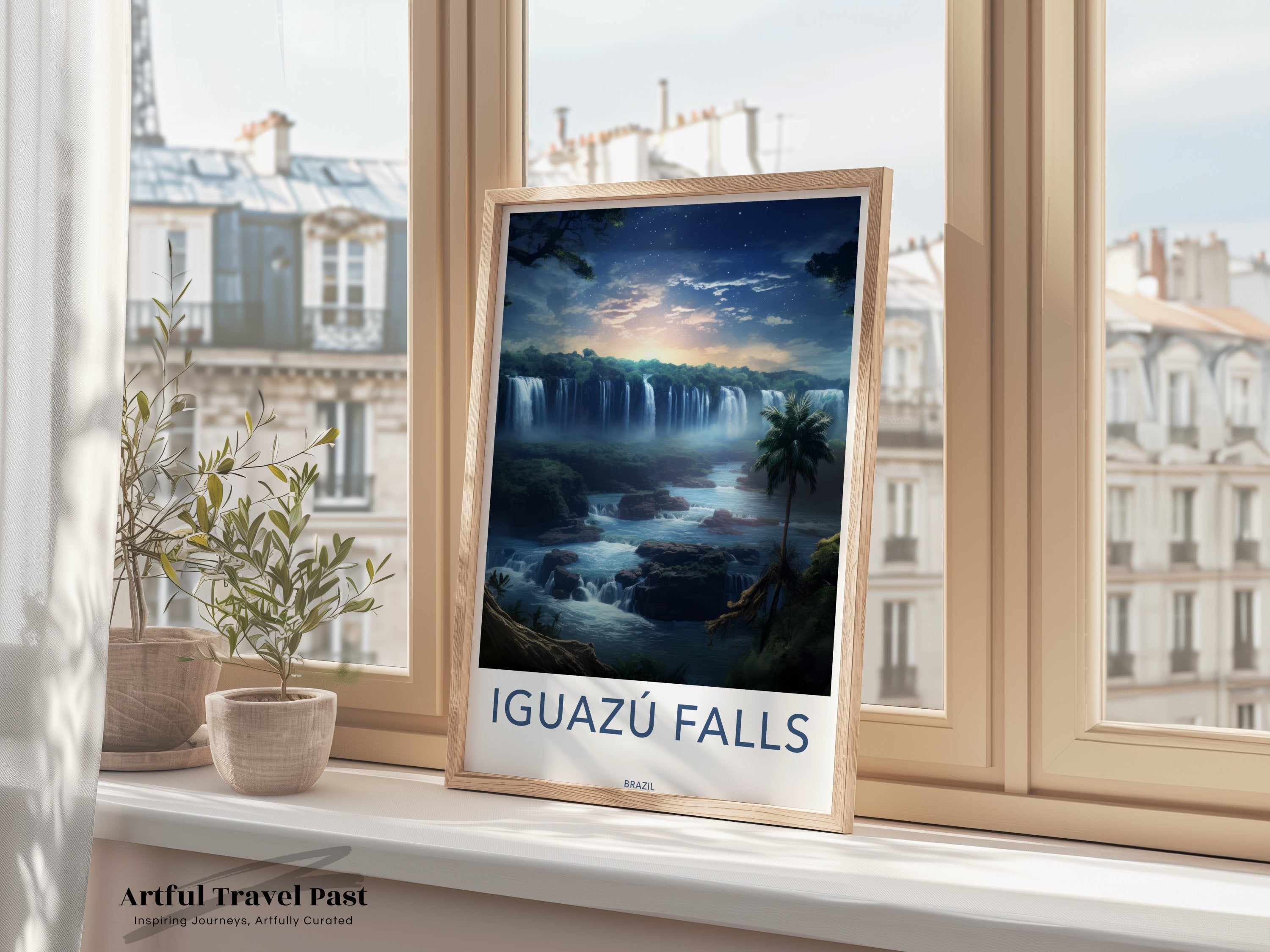 Iguazú Falls Wall Art, Brazil Waterfall Poster, Natural Wonder Print, South America Nature Decor, Scenic Landscape Art, Travel Souvenir