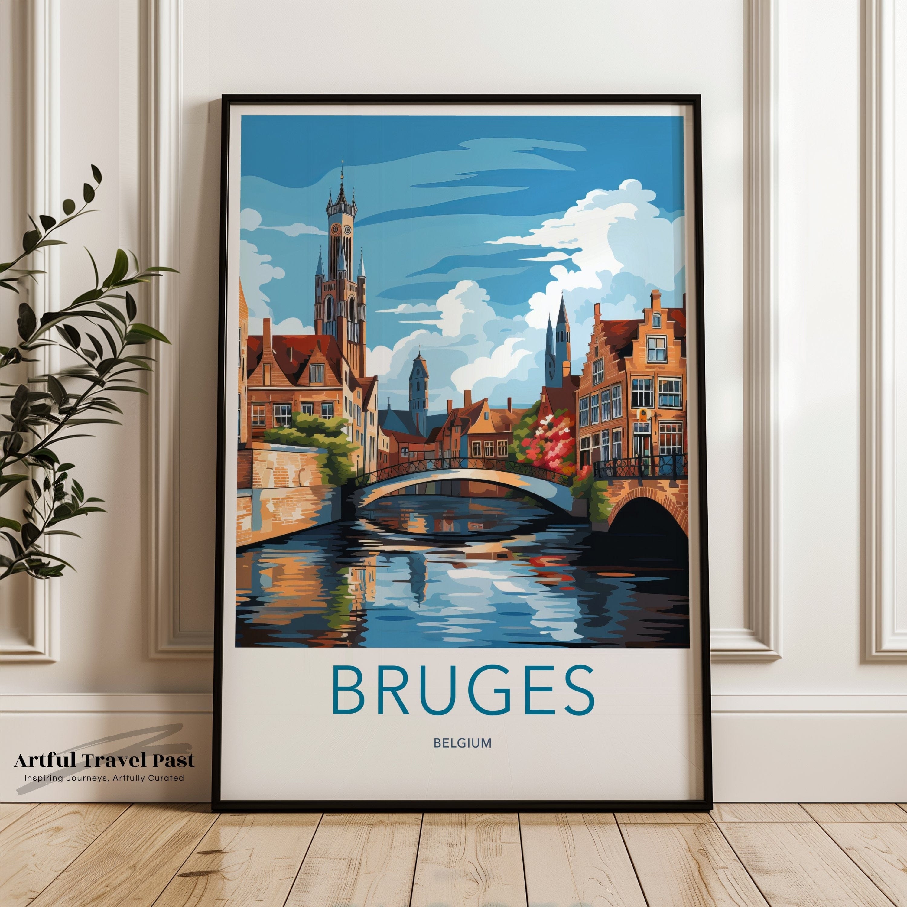 Wall Art Bruges Poster | Belgium Wall Art | Europe Decor