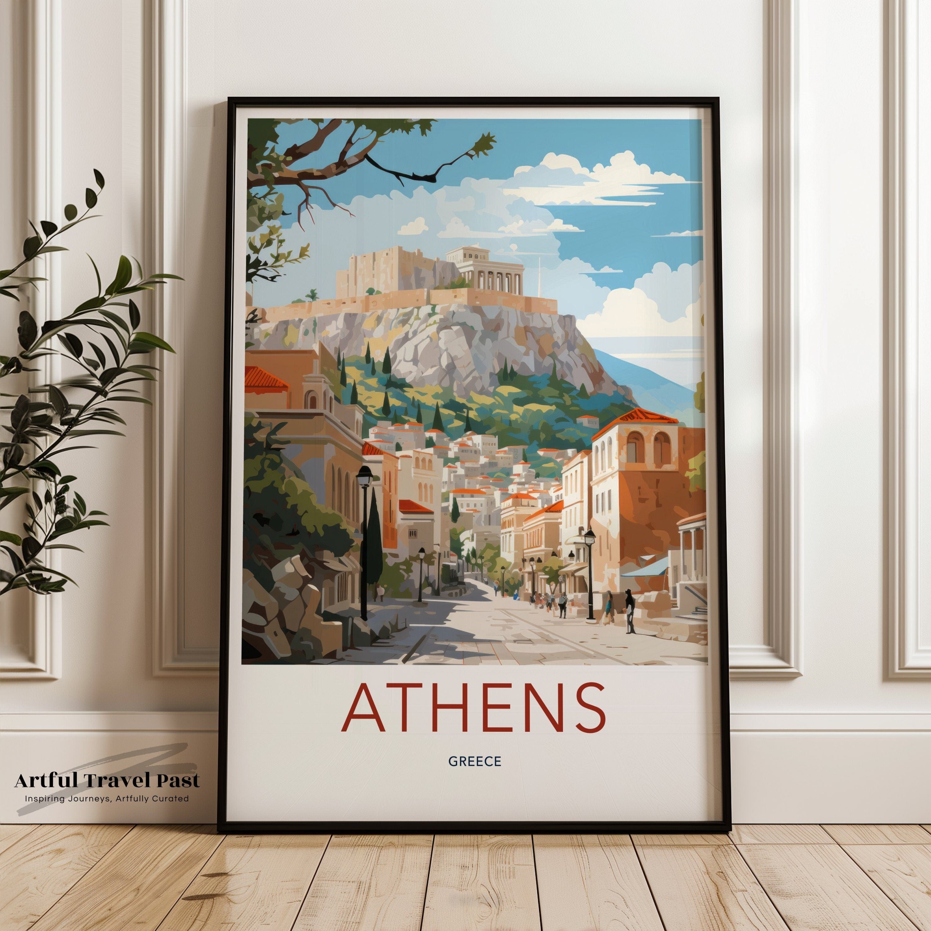 Wall Art Athens Poster | Historic Landmarks Print | Greece Wall Art