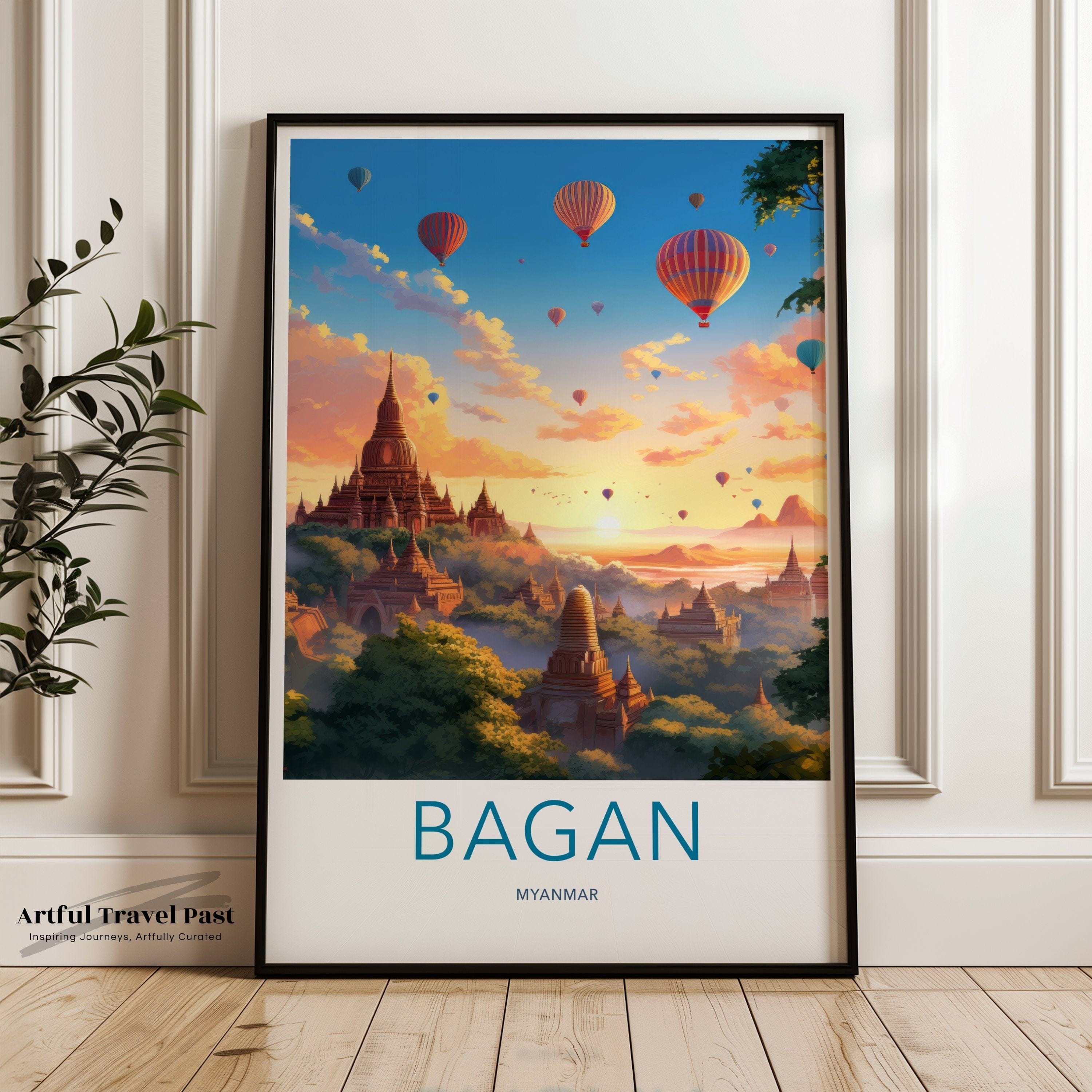 Wall Art Bagan Poster | Myanmar Wall Art | Asia Decor