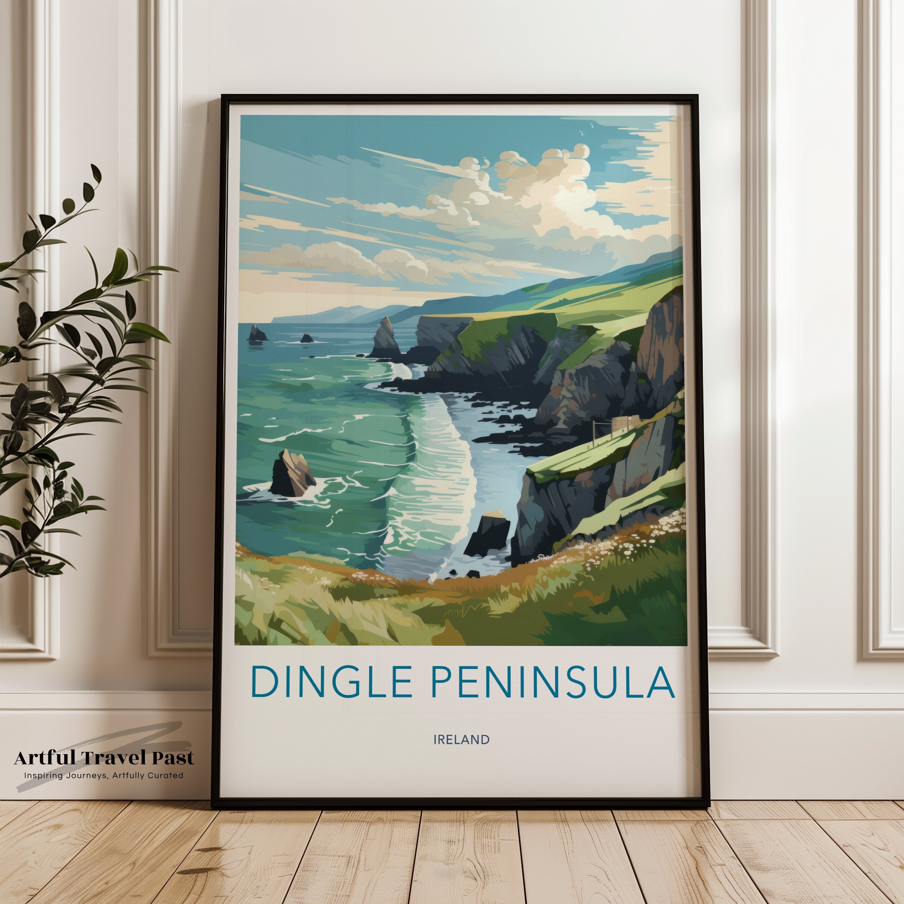 Dingle Peninsula Ireland Wall Art, Scenic Coastal Landscape Print, Travel Poster, Home Decor, Beach and Ocean Artwork