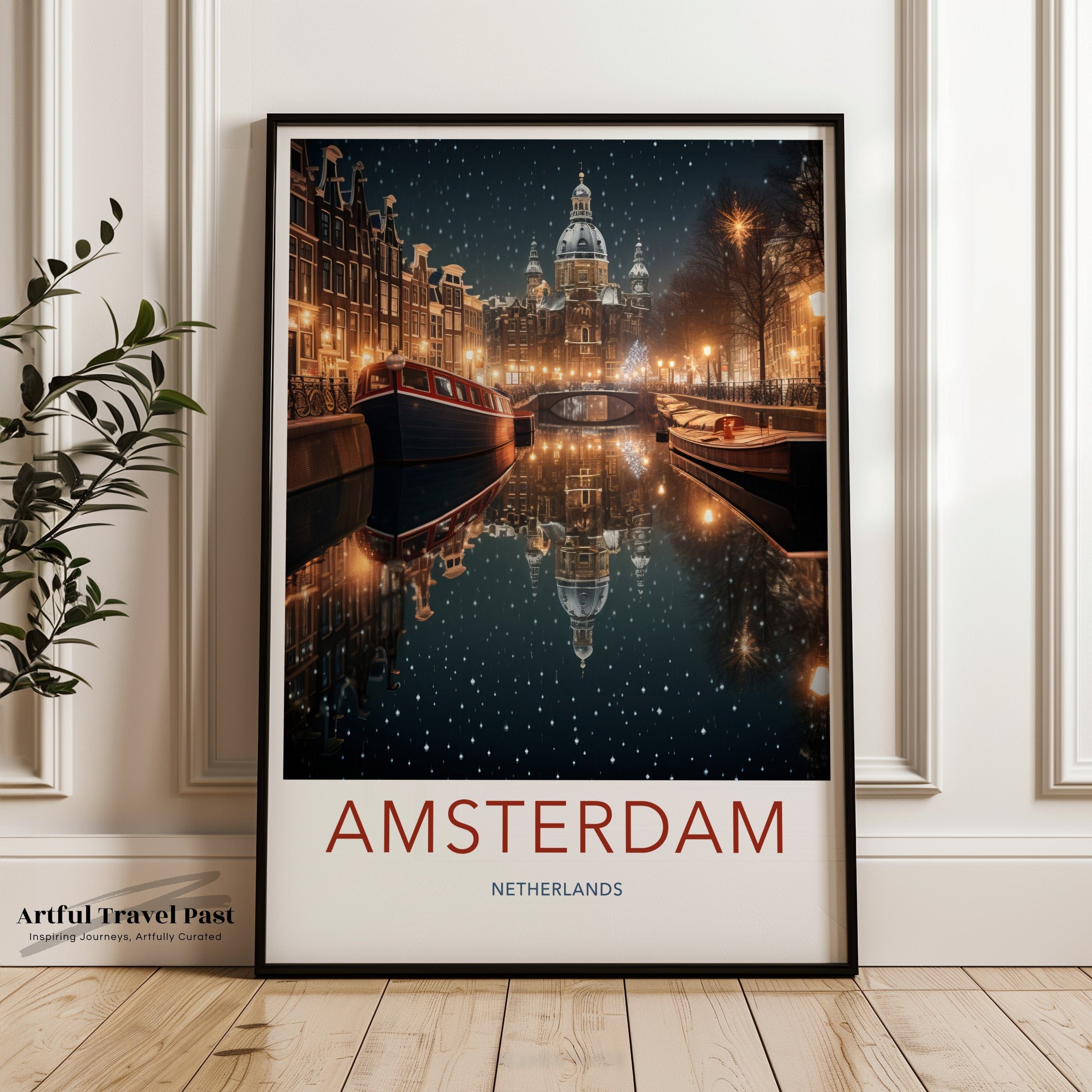 Wall Art Amsterdam Poster | Scenic Canals | Netherlands Wall Art