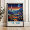 Daegu South Korea Skyline Wall Art, Night Cityscape Poster, Urban Landscape Print, Travel Decor, City Lights Artwork