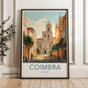 Coimbra Cityscape Print, Portugal Travel Poster, European Architecture Wall Art, Vintage Landscape Illustration, Home Decor