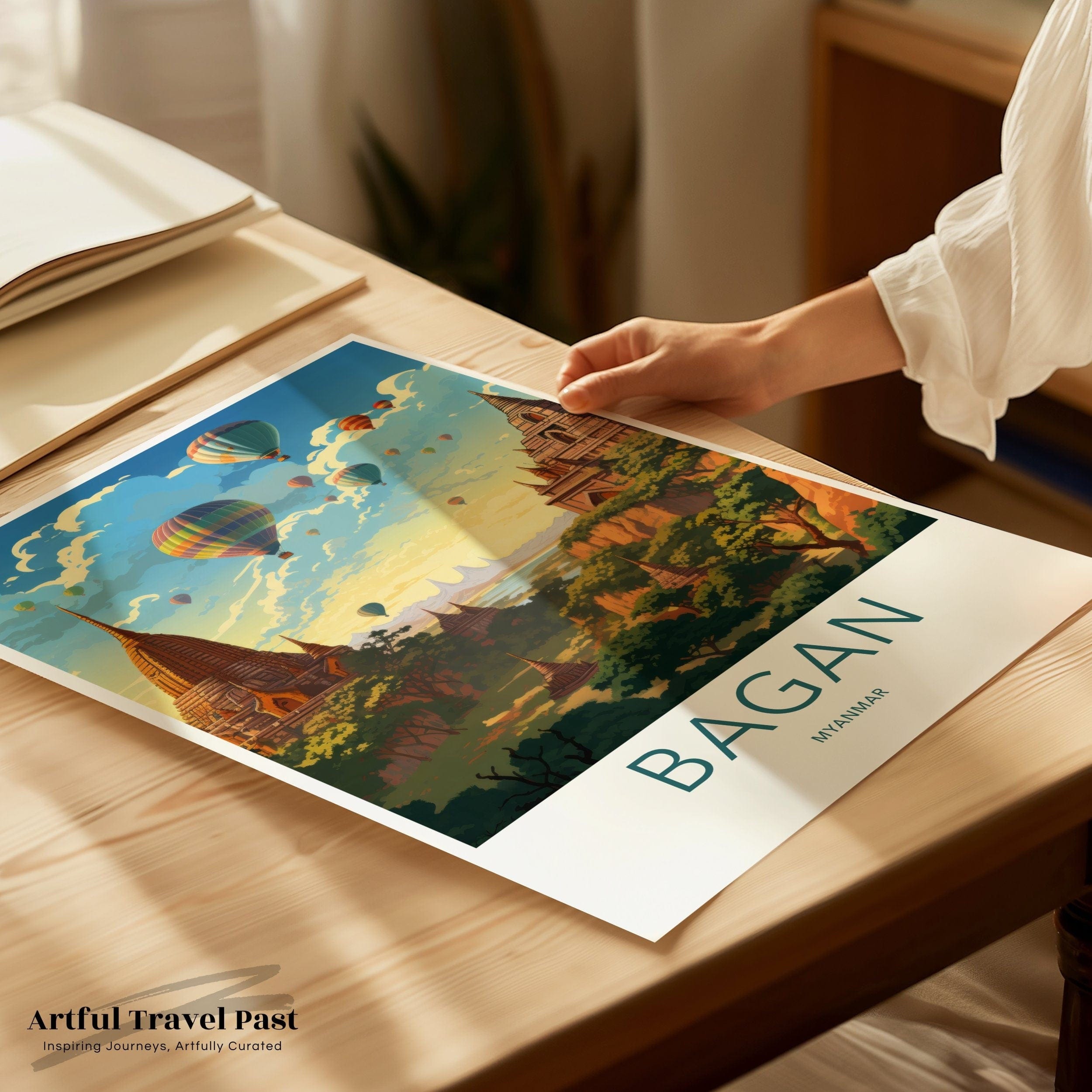 Wall Art Bagan Poster | Myanmar Wall Art | Asia Decor