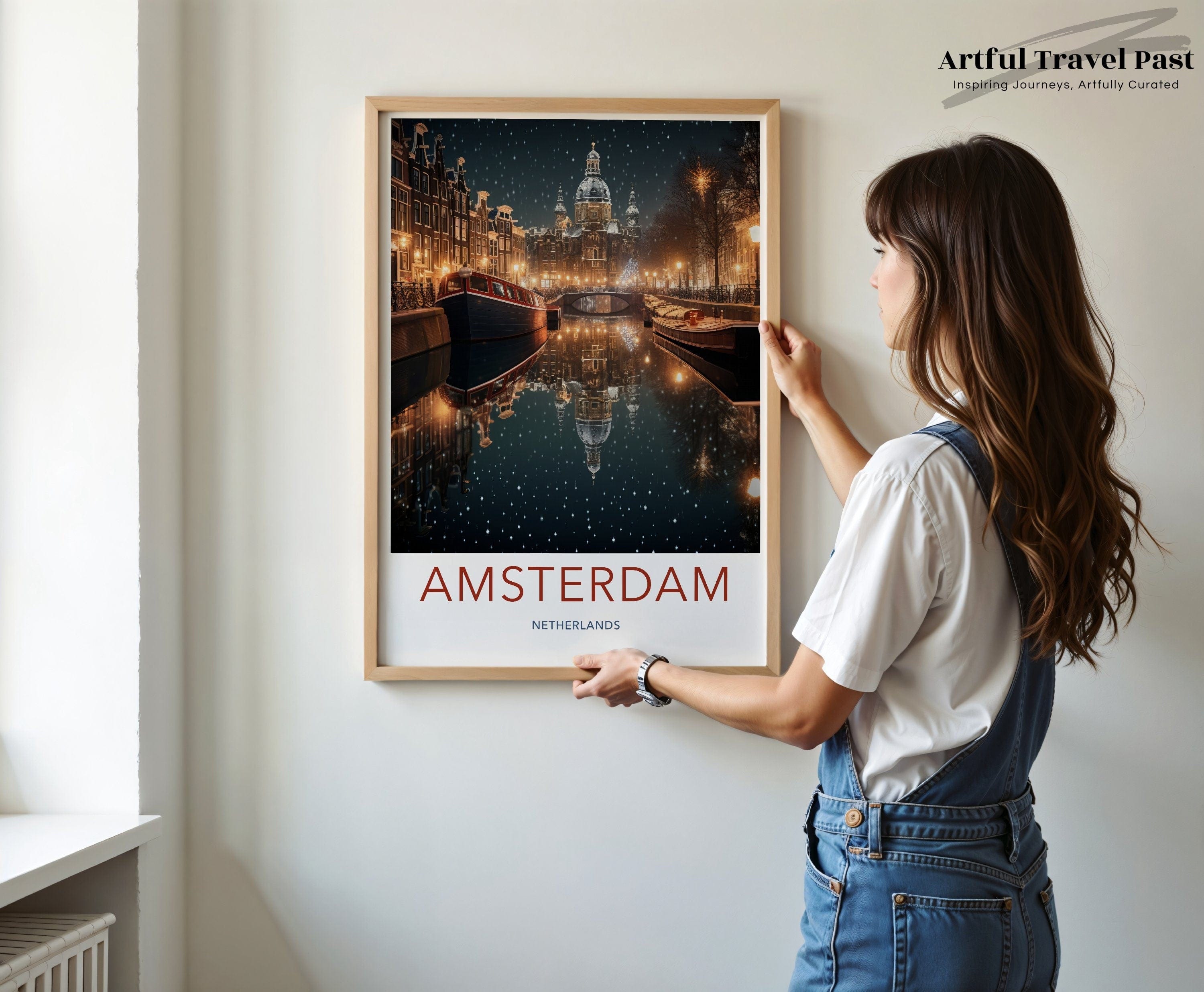 Wall Art Amsterdam Poster | Scenic Canals | Netherlands Wall Art