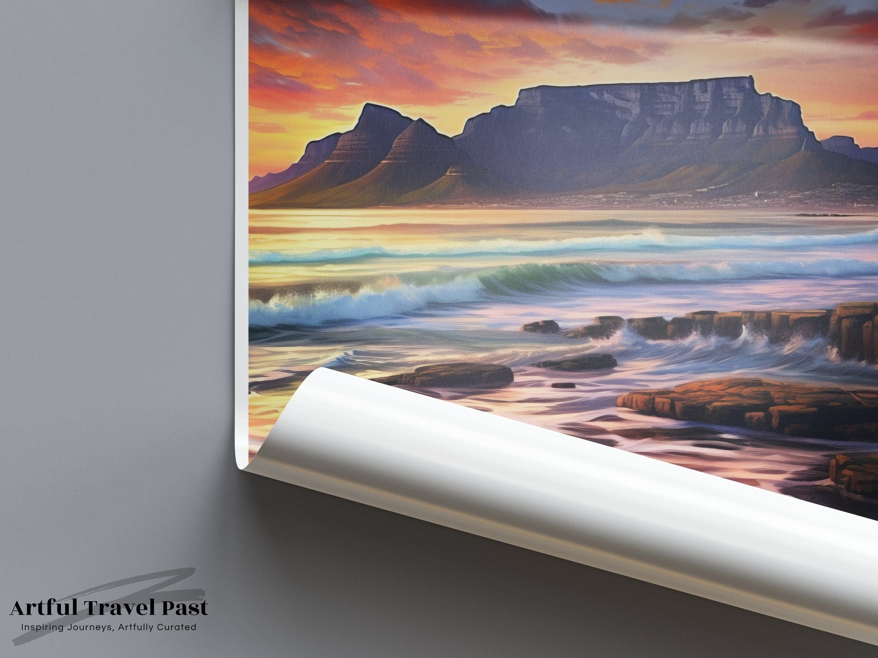 Wall Art Cape Town Poster | Scenic Sunset | South Africa Wall Art