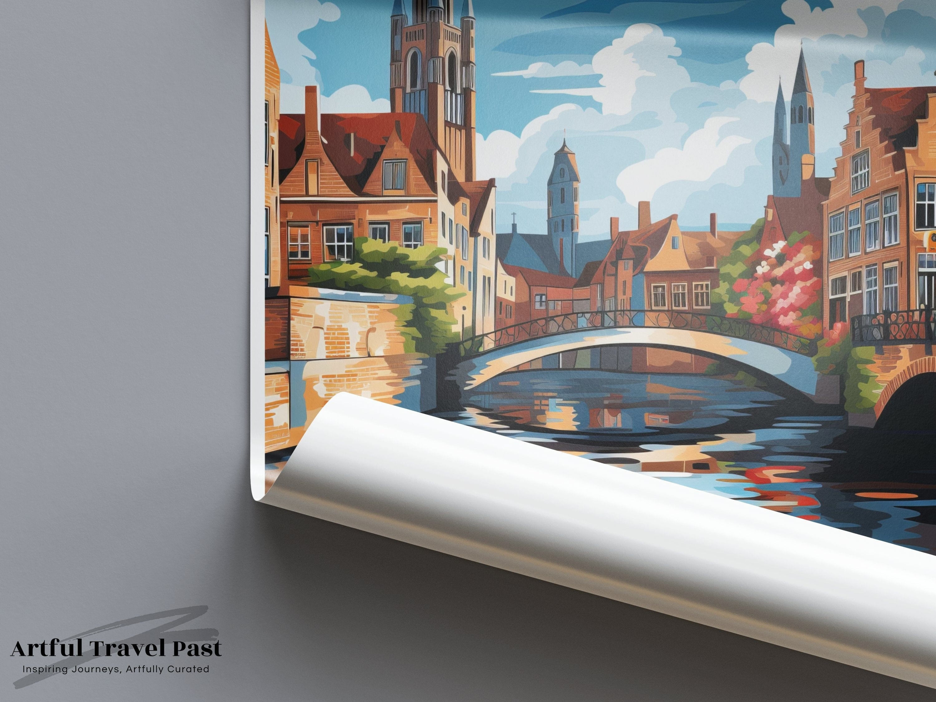 Wall Art Bruges Poster | Belgium Wall Art | Europe Decor