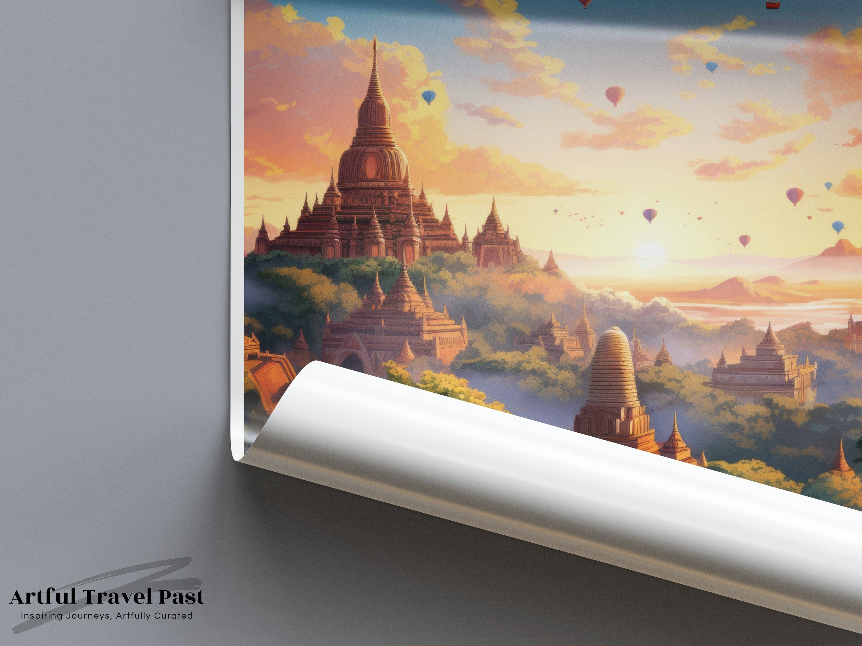 Wall Art Bagan Poster | Myanmar Wall Art | Asia Decor