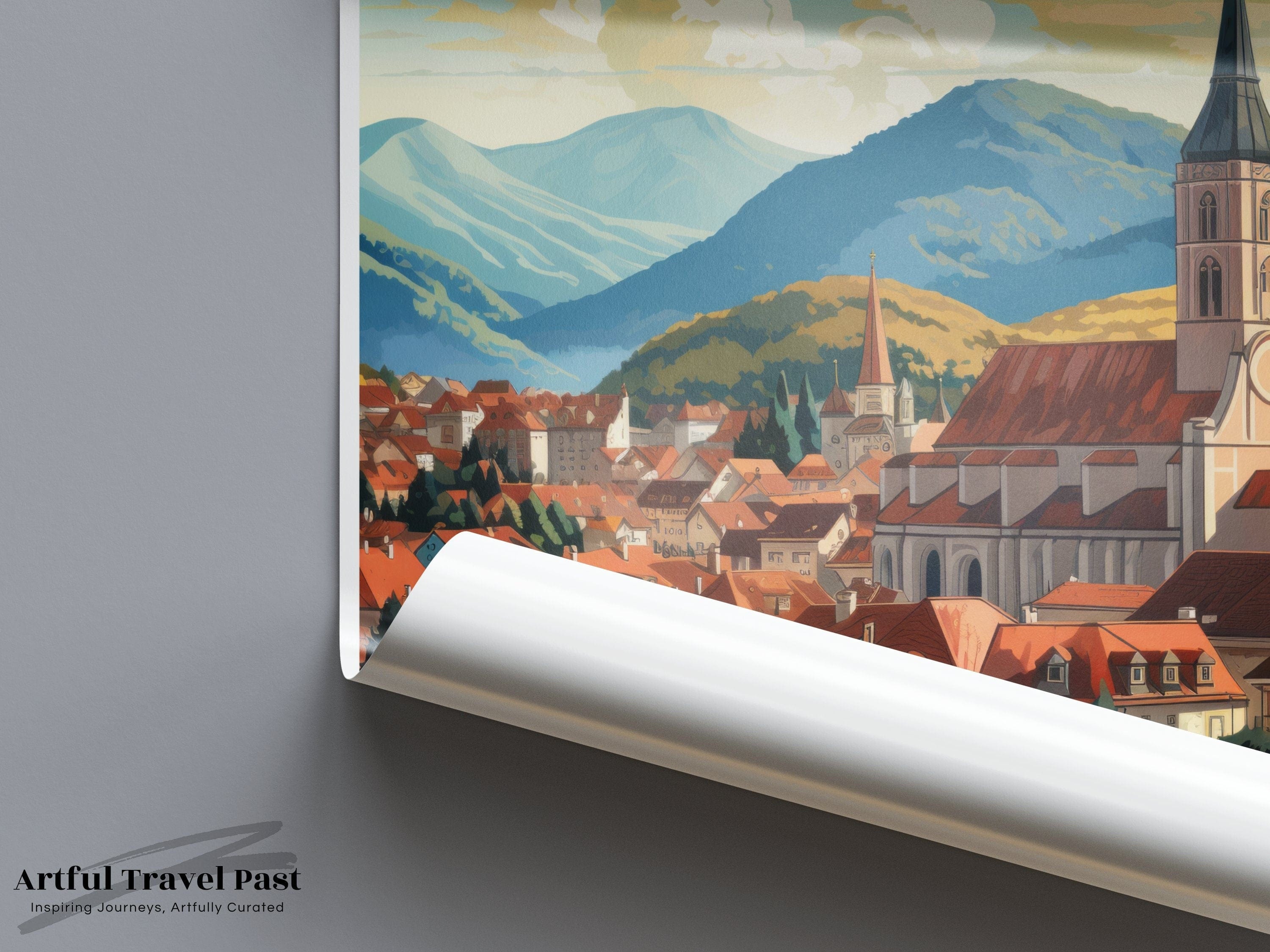 Wall Art Brasov Poster | Romania Wall Art | Eastern Europe Decor