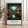 Stunning Hoi An Wall Art, Scenic Vietnam Sunset Print, Vibrant Asian Cityscape, Beautiful Canal Artwork for Home Decor