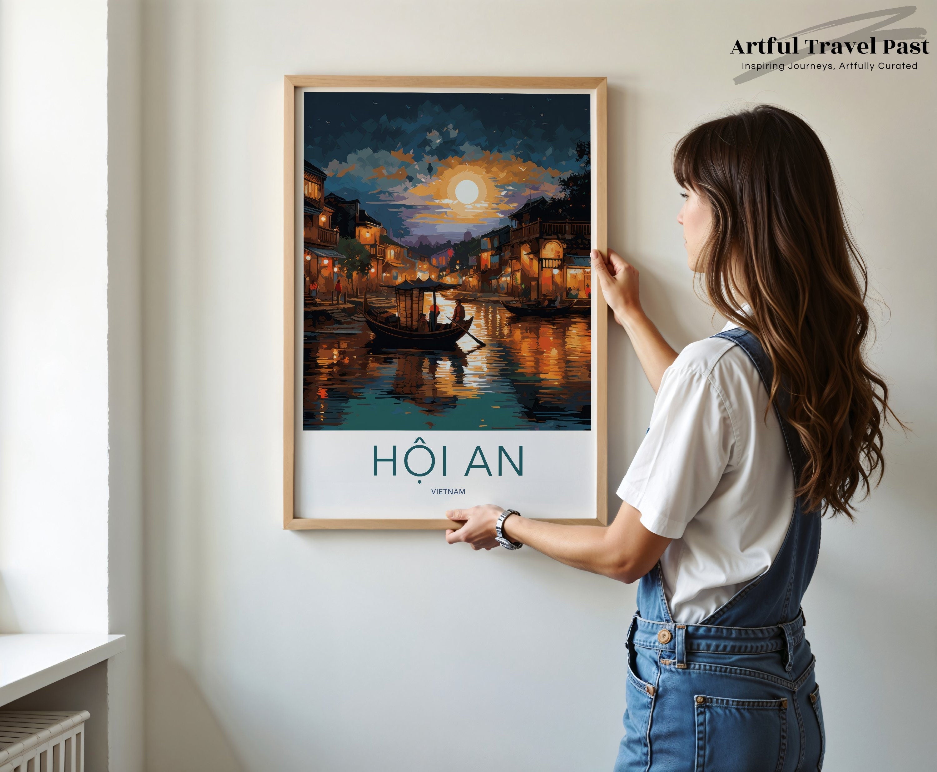 Hoi An Vietnam Wall Art, Night Scene Art Print, Home Decor, Stunning Cityscape Illustration, Perfect Gift for Art Lovers