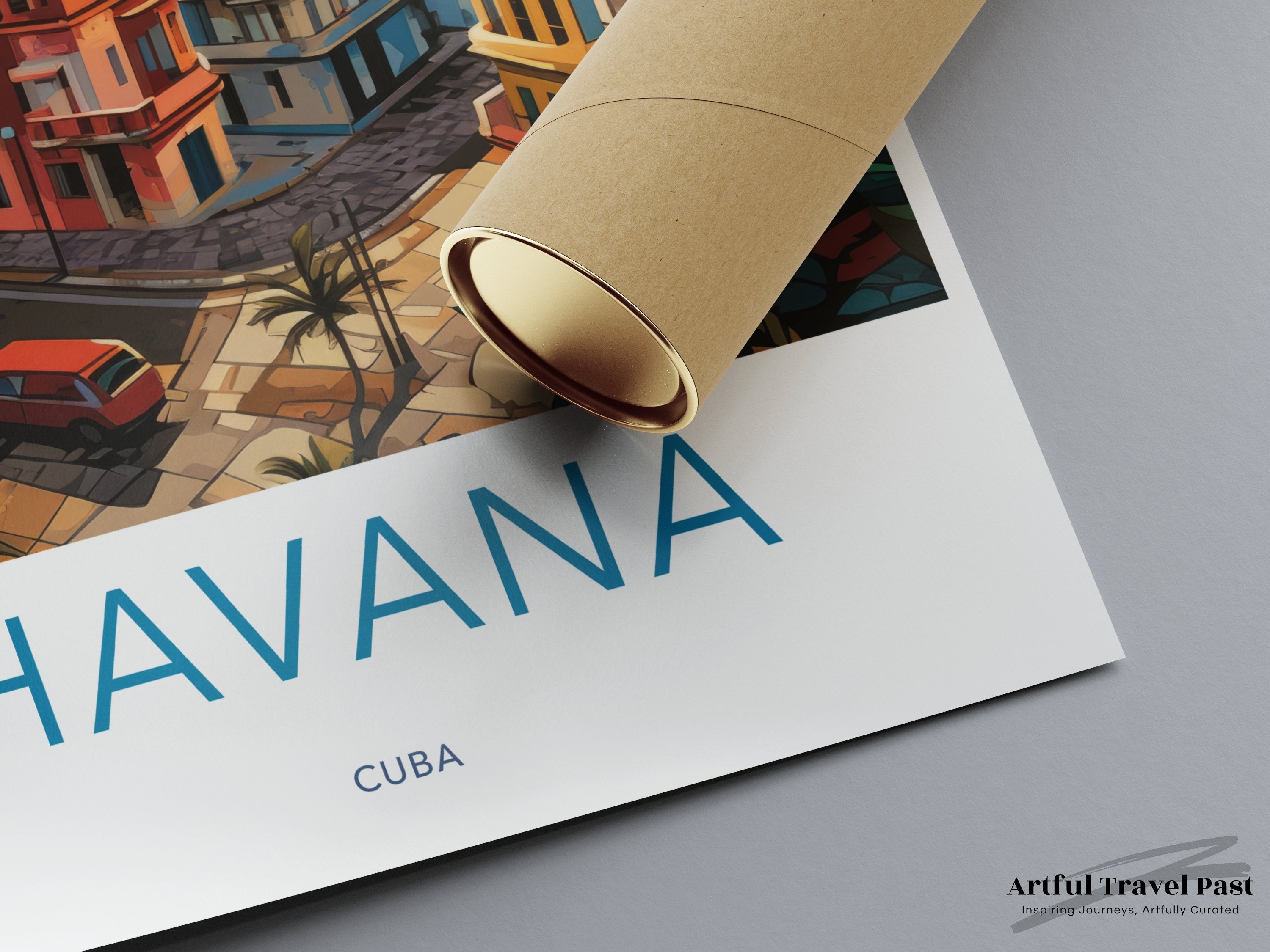 Havana Cuba Cityscape, Colorful Havana Poster Print, Retro Cuban Architecture Wall Art, Vintage Travel Decor, Artistic City View