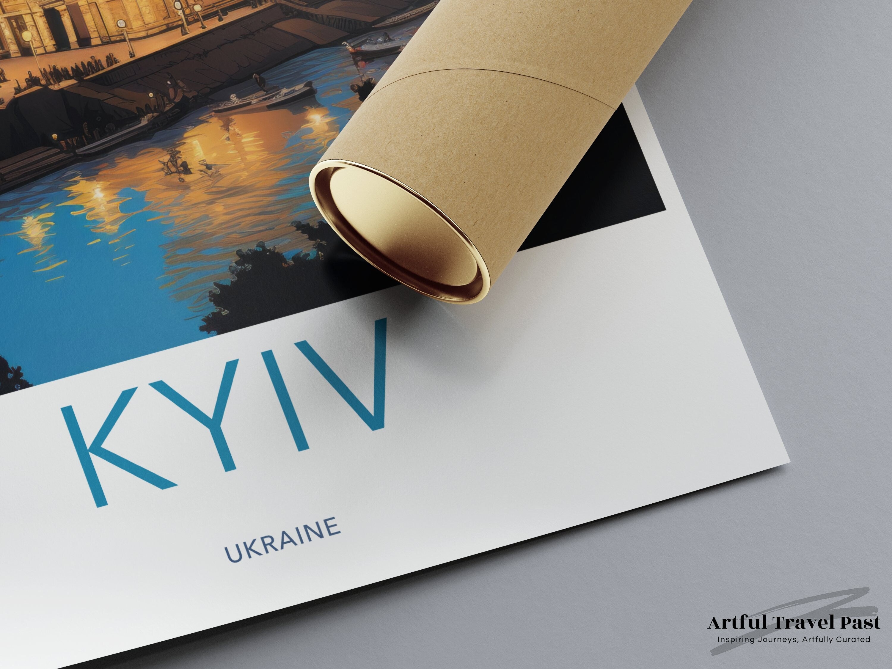 Kyiv Cityscape Wall Art, Ukraine Skyline Print, Night Scene Poster, Modern Home Decor, Travel Souvenir Gift, Urban Landscape