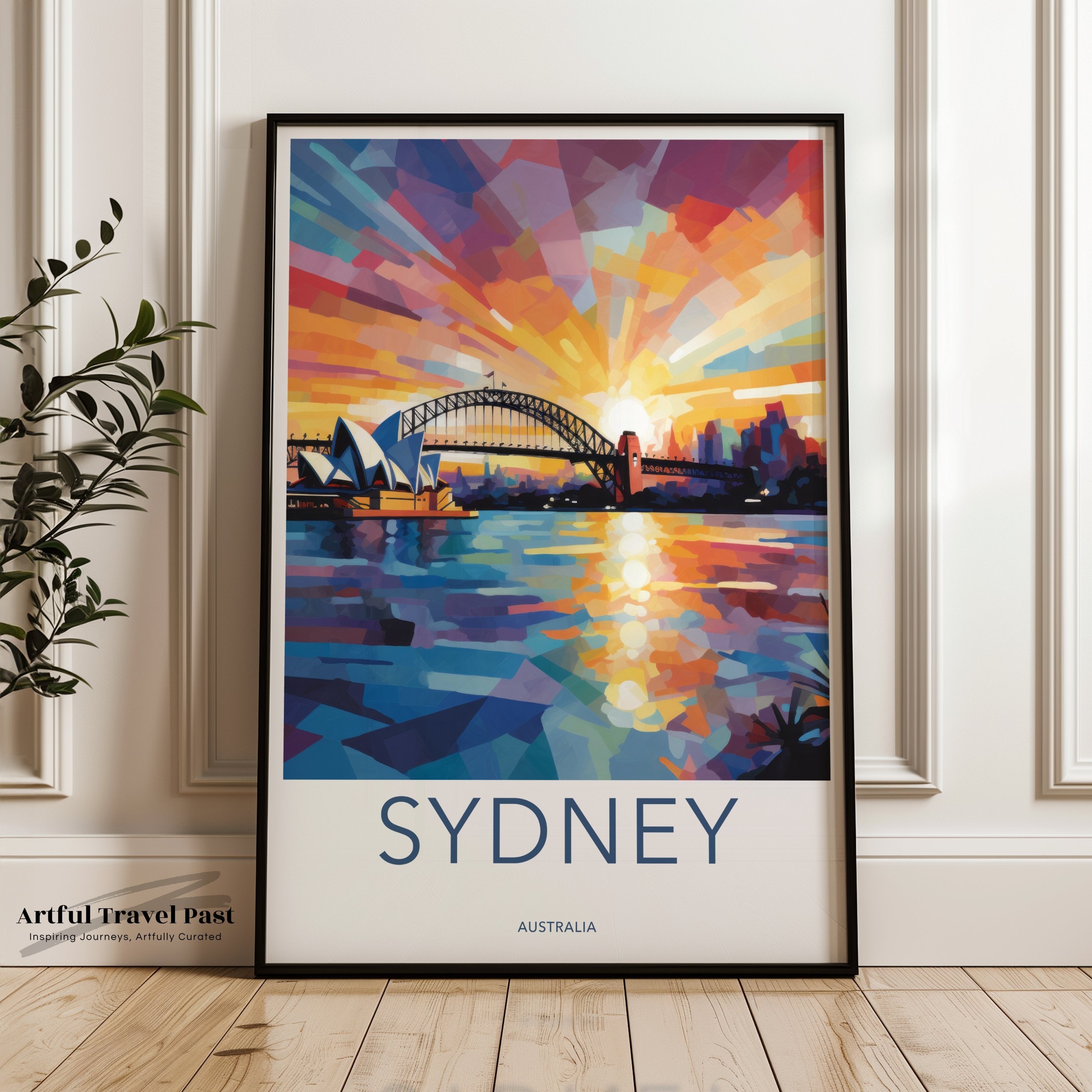 Sydney Australia Wall Art, Colorful Sydney Harbor Print, Modern Bridge Artwork, Unique Australian Cityscape, Vibrant Decor Print