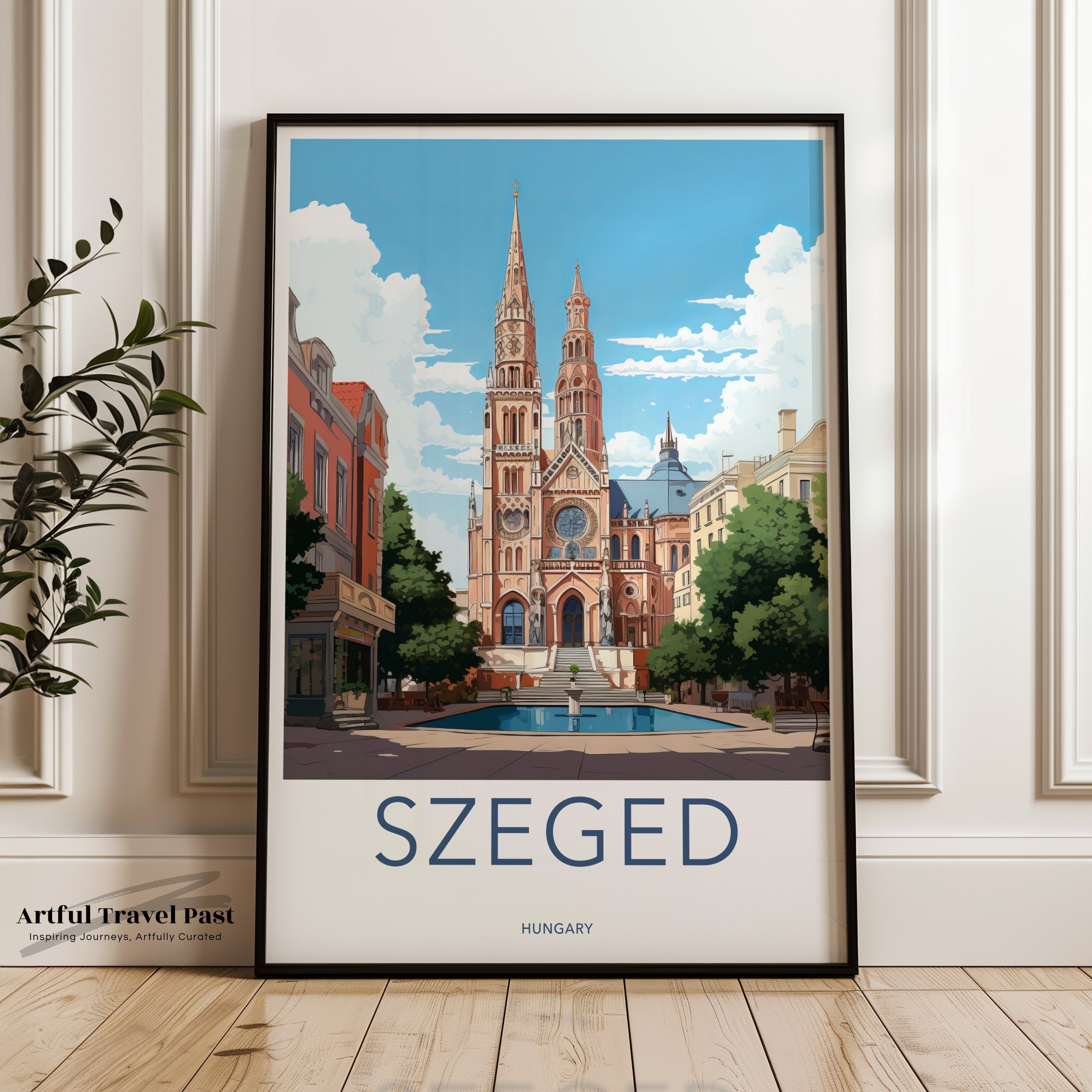 Szeged Hungary Wall Art Print, Historic Architecture, Travel Poster, European Landmark, Cityscape Artwork, Home Decor, Gift Idea