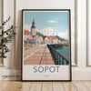 Sopot Poland Travel Poster, Coastal City Wall Art, Scenic Europe Print, Modern Home Decor, Vintage Style Artwork, Beach Boardwalk