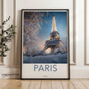 Eiffel Tower Wall Art, Paris Winter Scene, Fine Art Print, Snowy Landscape Photography, Parisian Decor, Beautiful City Artwork