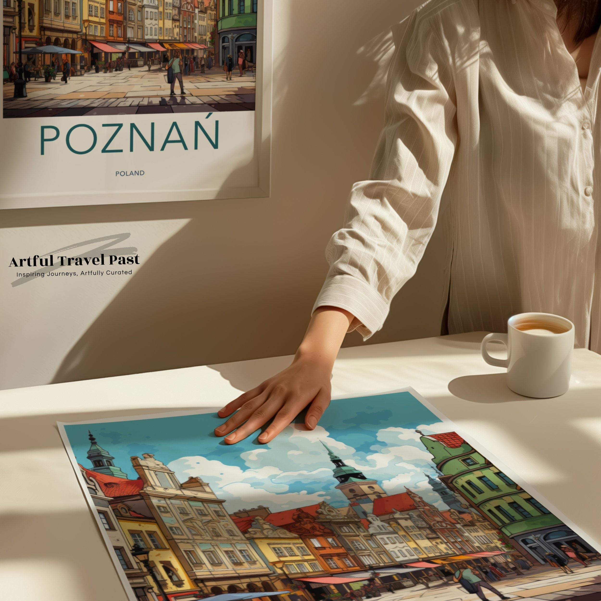 Poznan Poland Wall Art Print, Historic Cityscape Poster, Colorful Urban Decor, European Travel Souvenir, Living Room Artwork