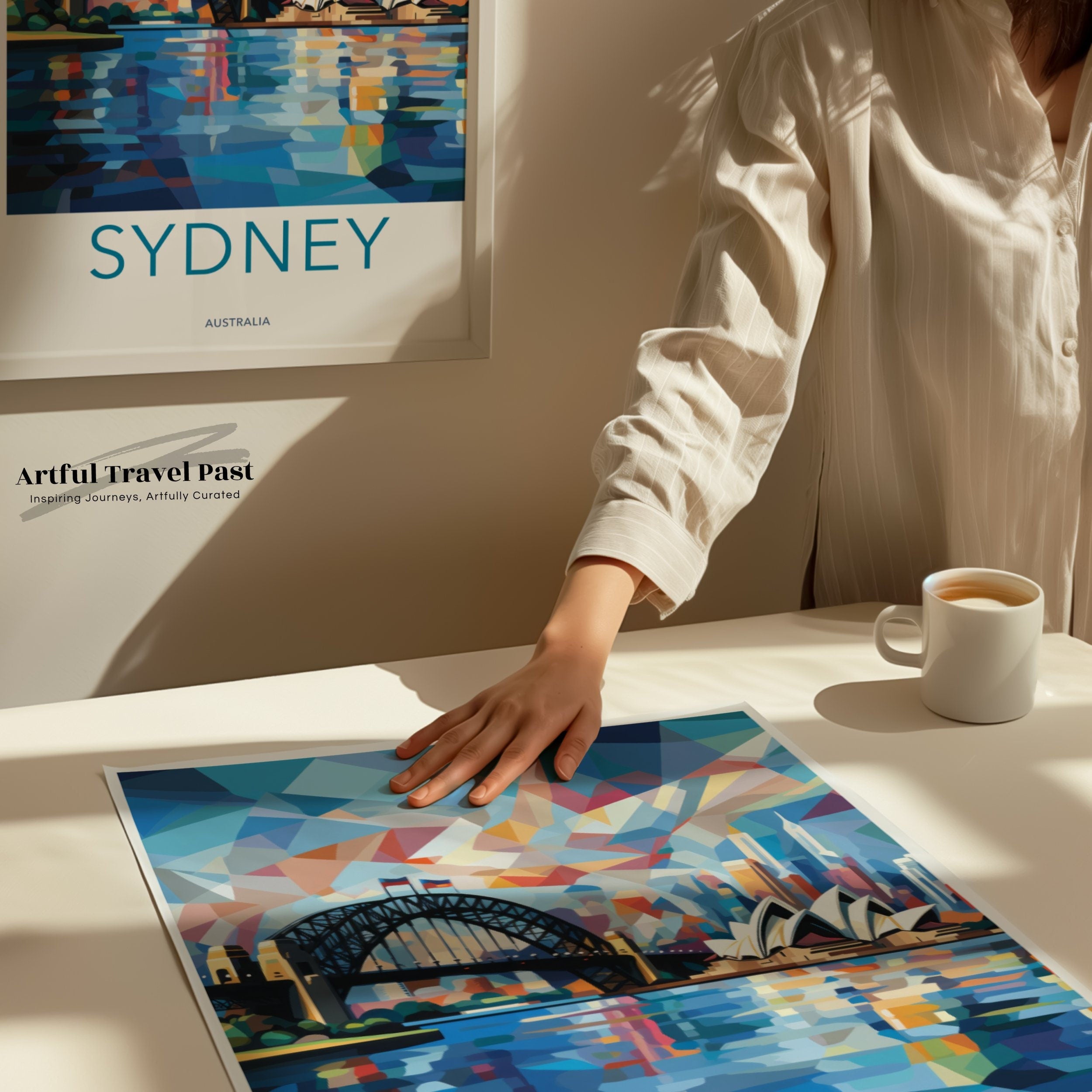 Modern Sydney Wall Art, Geometric Sydney Skyline Print, Australian Cityscape Poster, Contemporary Home Decor, Unique Sydney Artwork