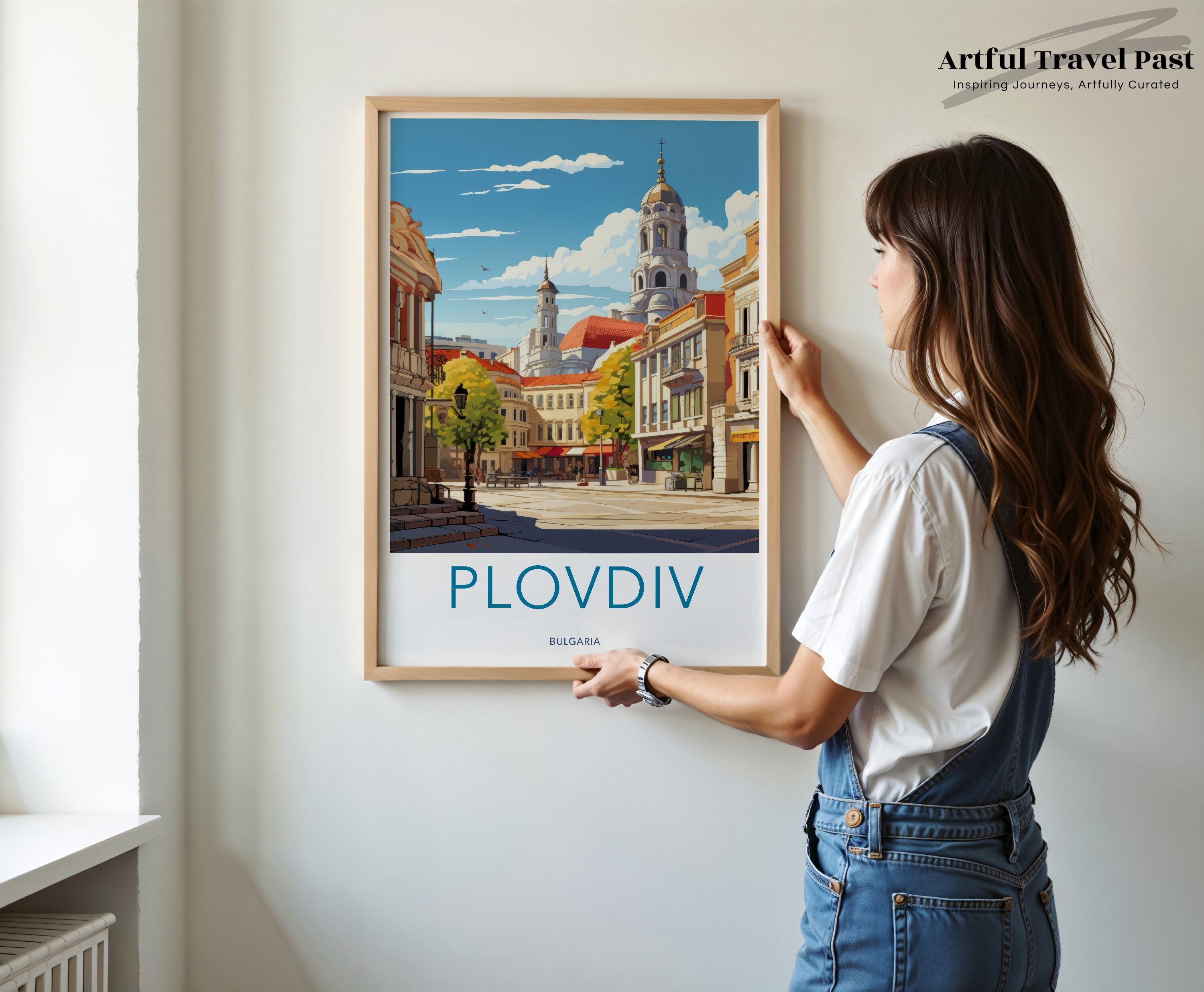 Plovdiv Bulgaria Wall Art, European Cityscape Poster, Travel Destination Print, Vintage Architecture Artwork, Scenic Home Decor