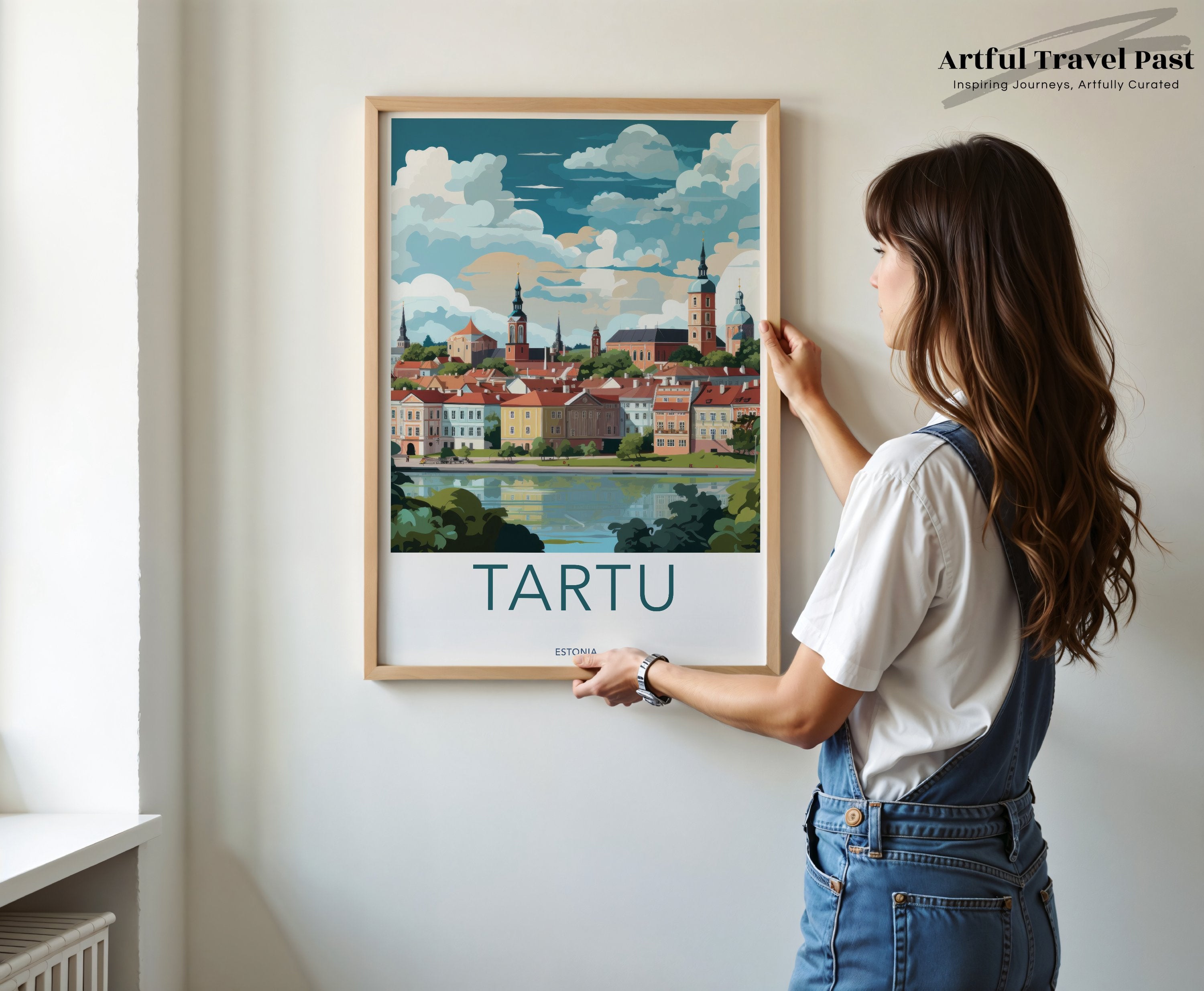 Tartu Cityscape Wall Art Estonia Print Scenic Decor Travel Poster, European City Art Print, Tartu Estonia Home Decor