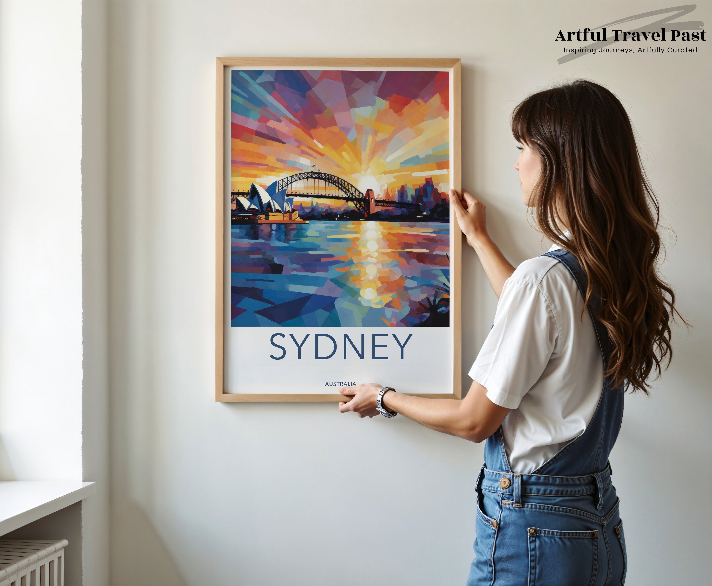 Sydney Australia Wall Art, Colorful Sydney Harbor Print, Modern Bridge Artwork, Unique Australian Cityscape, Vibrant Decor Print