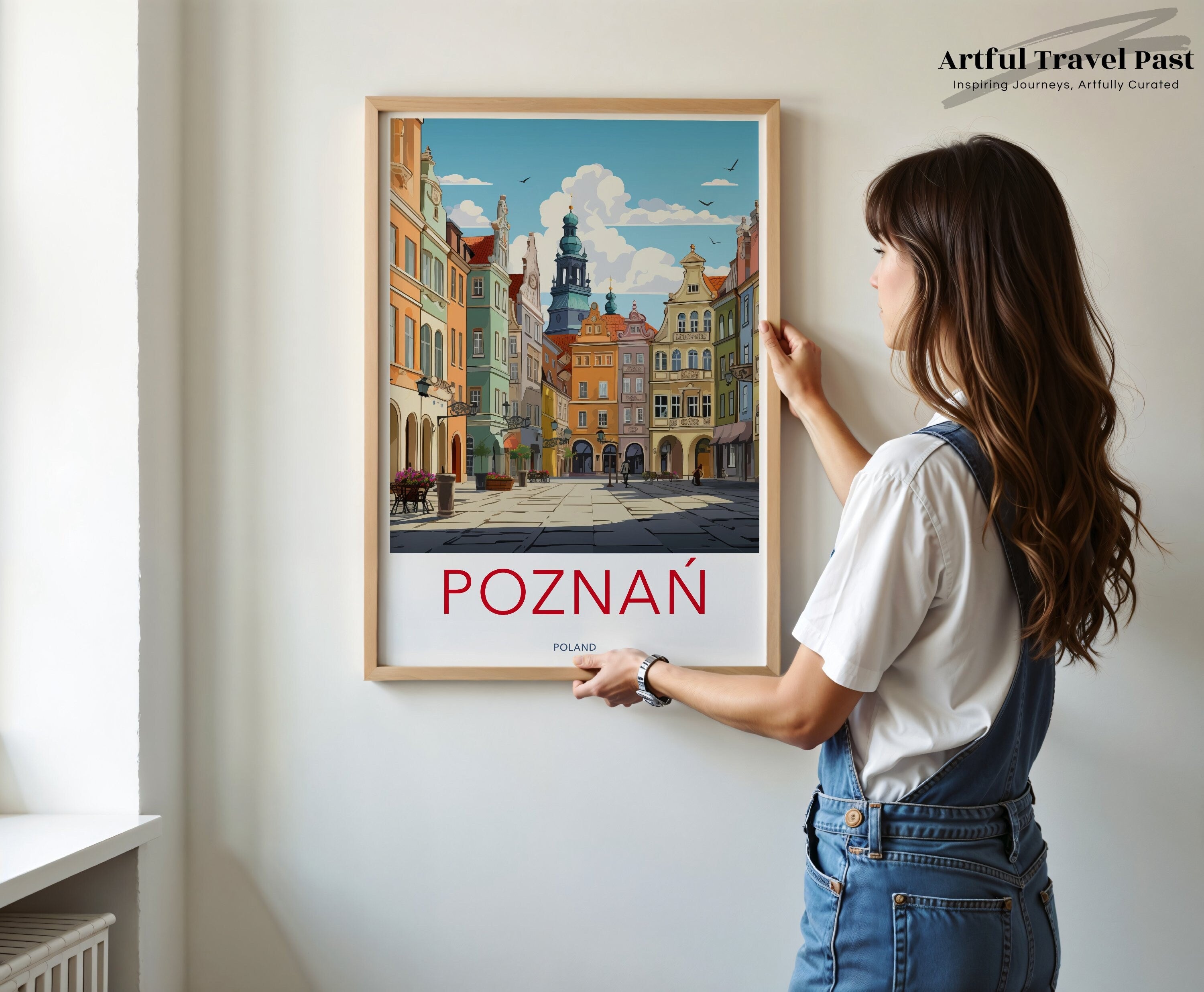 Poznan Poland Wall Art, Travel Poster, European Cityscape, Historic Architecture, Colorful Buildings Print, Home Decor