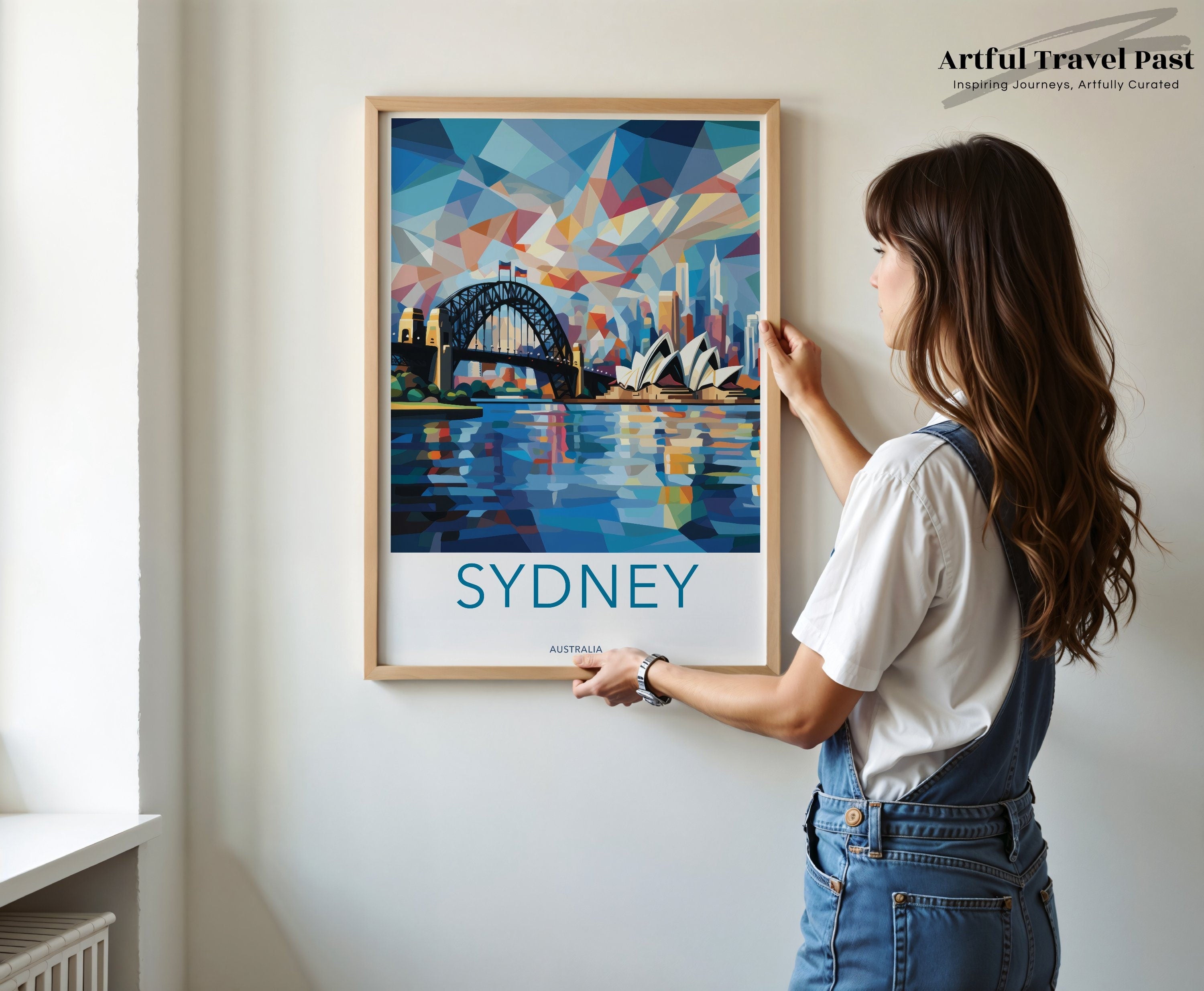 Modern Sydney Wall Art, Geometric Sydney Skyline Print, Australian Cityscape Poster, Contemporary Home Decor, Unique Sydney Artwork