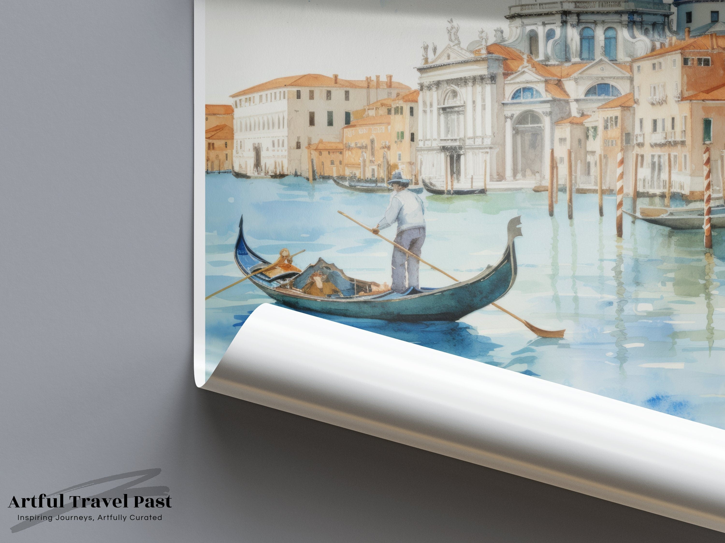 Venice Italy Wall Art Venice Print Gondola Art Venice Poster Italy Decor Venice Canal Artwork Venice Landmark Print