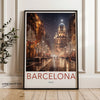 Wall Art Snowy Barcelona Poster | Spain Wall Art | Europe Decor